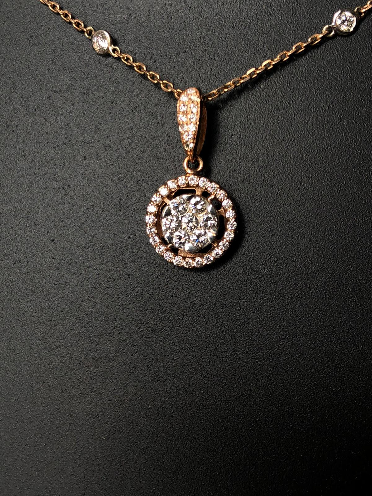 Beautiful 2.08 Carat Diamond Necklace and Earrings set with 18k gold - Image 12 of 12