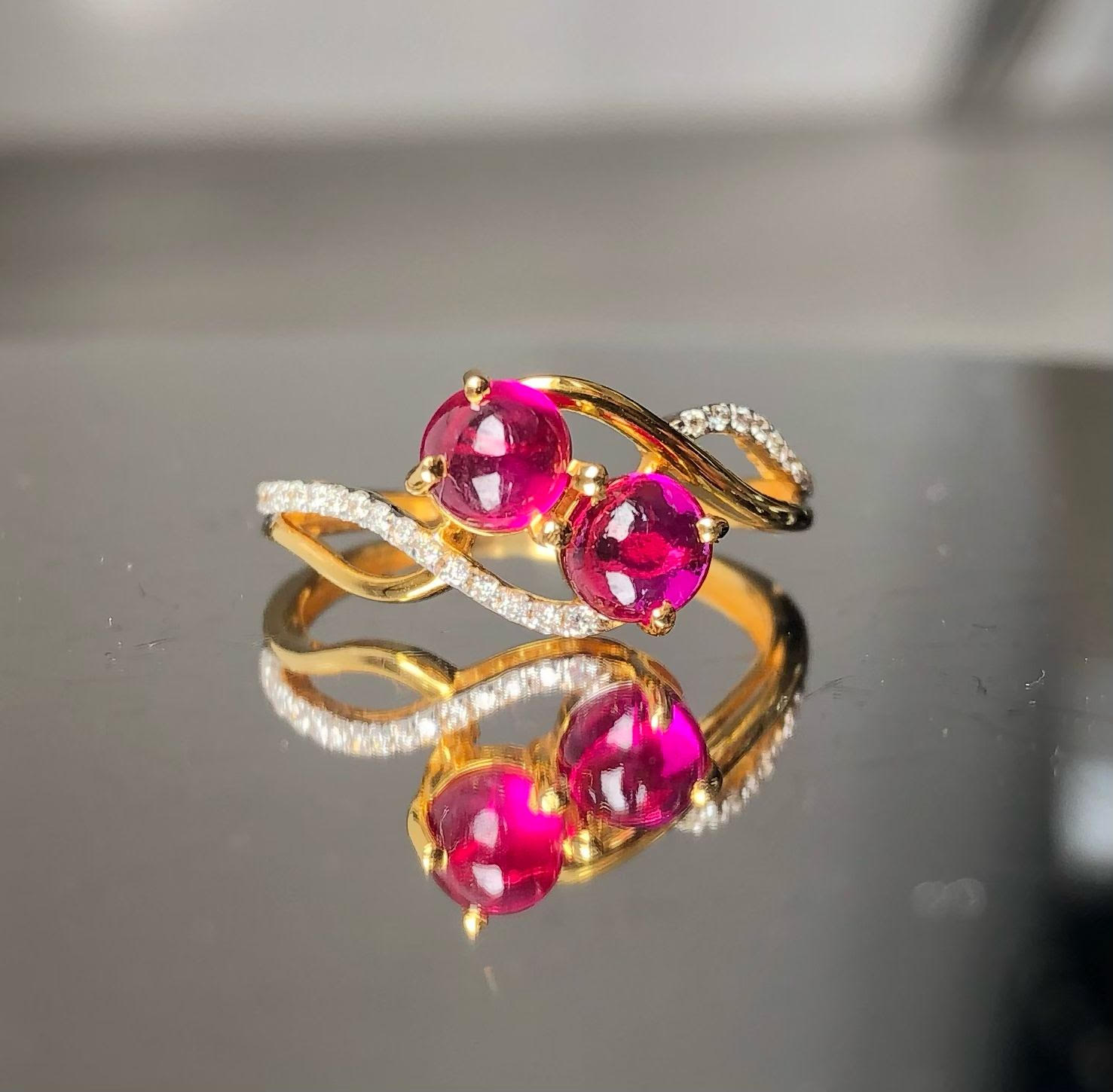 Beautiful Natural Unheated/untreated Burma Ruby With Diamonds & 18kGold - Image 8 of 11