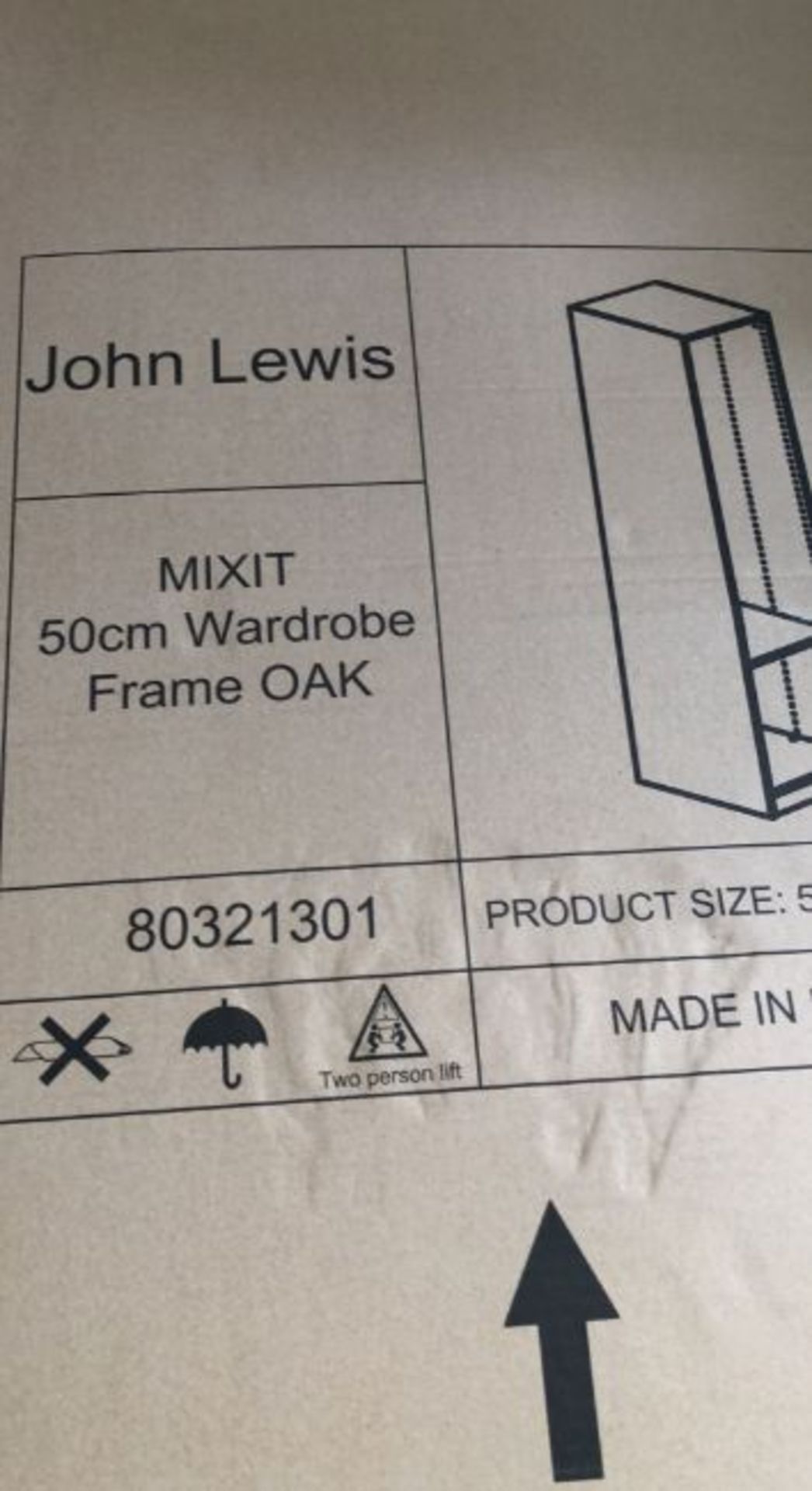 Boxed - John Lewis ANYDAY Mix it Single Wardrobe, Natural Oak (no door) RRP £140 - Image 2 of 2