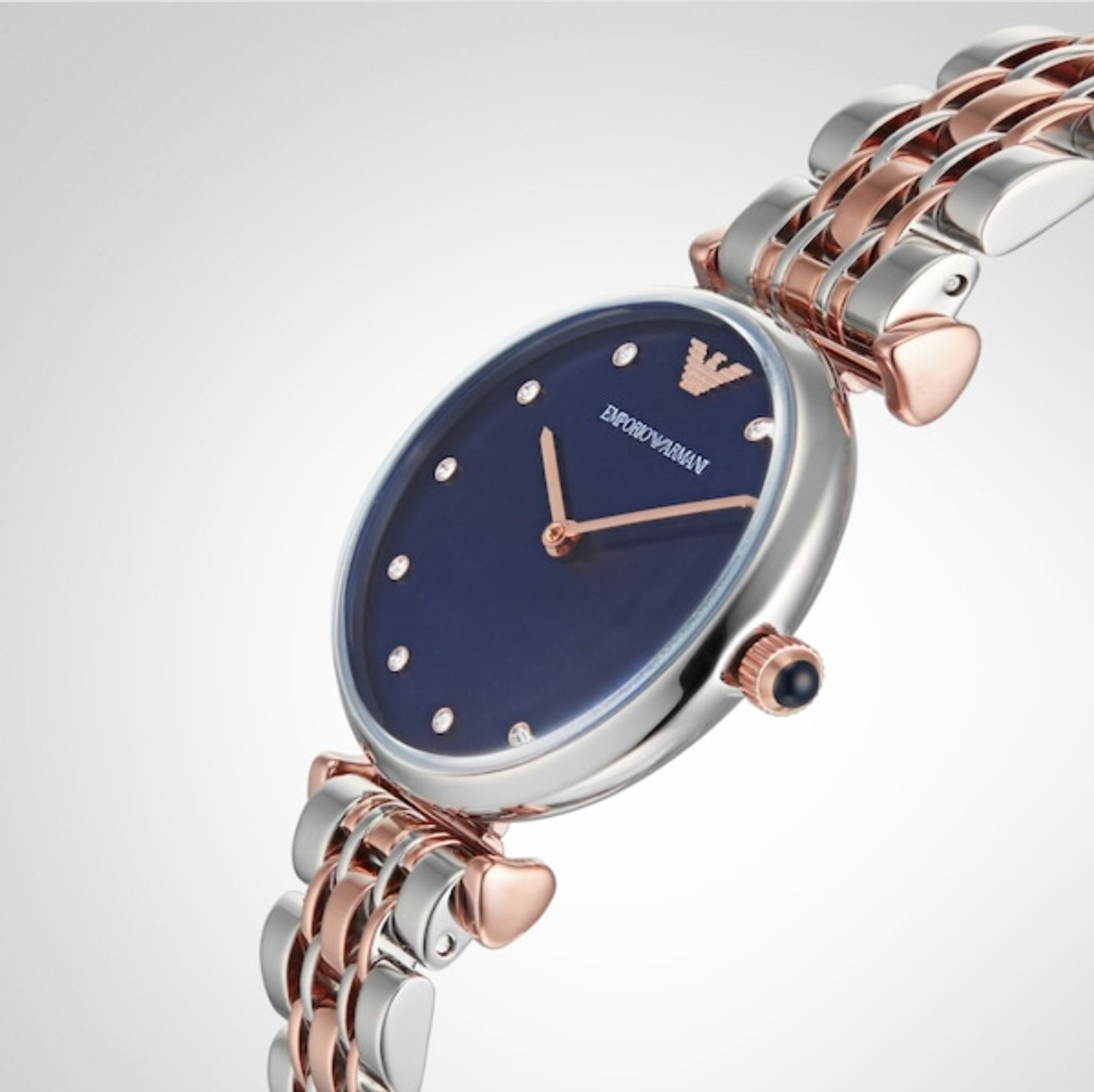 Emporio Armani AR11092 Ladies T-Bar Rose Gold & Silver Bracelet Quartz Designer Watch - Image 2 of 9