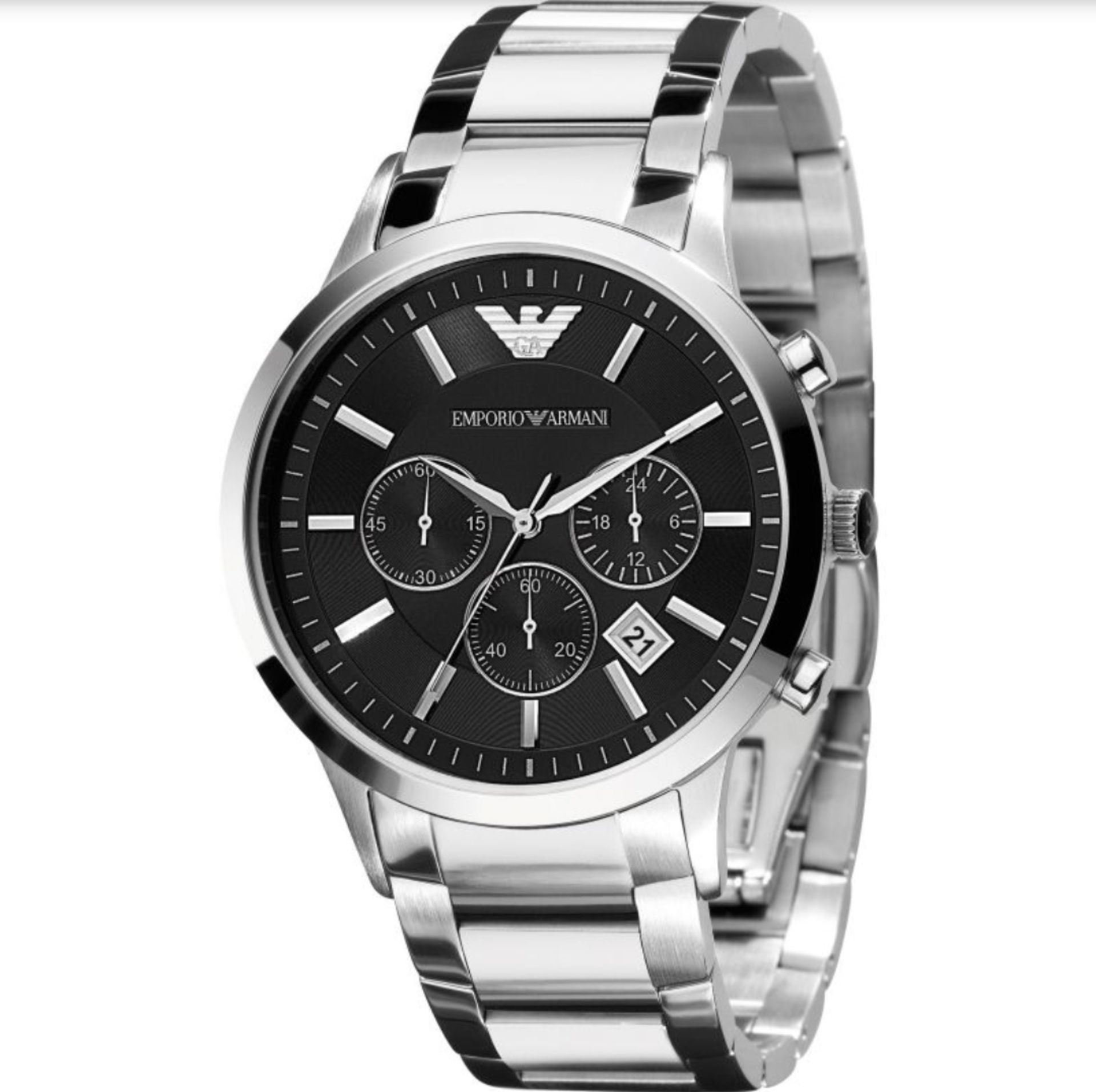 Emporio Armani AR2434 Men's Renato Silver Bracelet Chronograph Watch