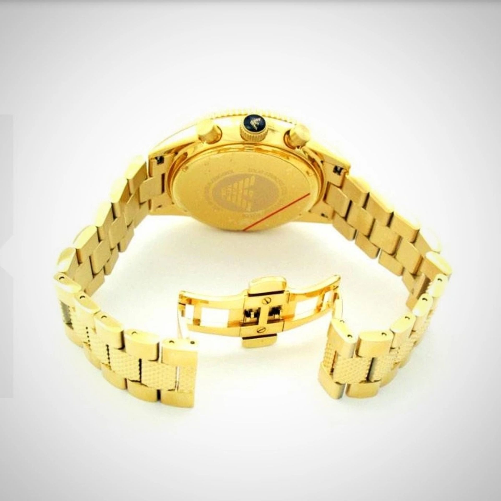 Emporio Armani AR5857 Black Dial Gold Tone Bracelet Quartz Chronograph Watch - Image 9 of 10
