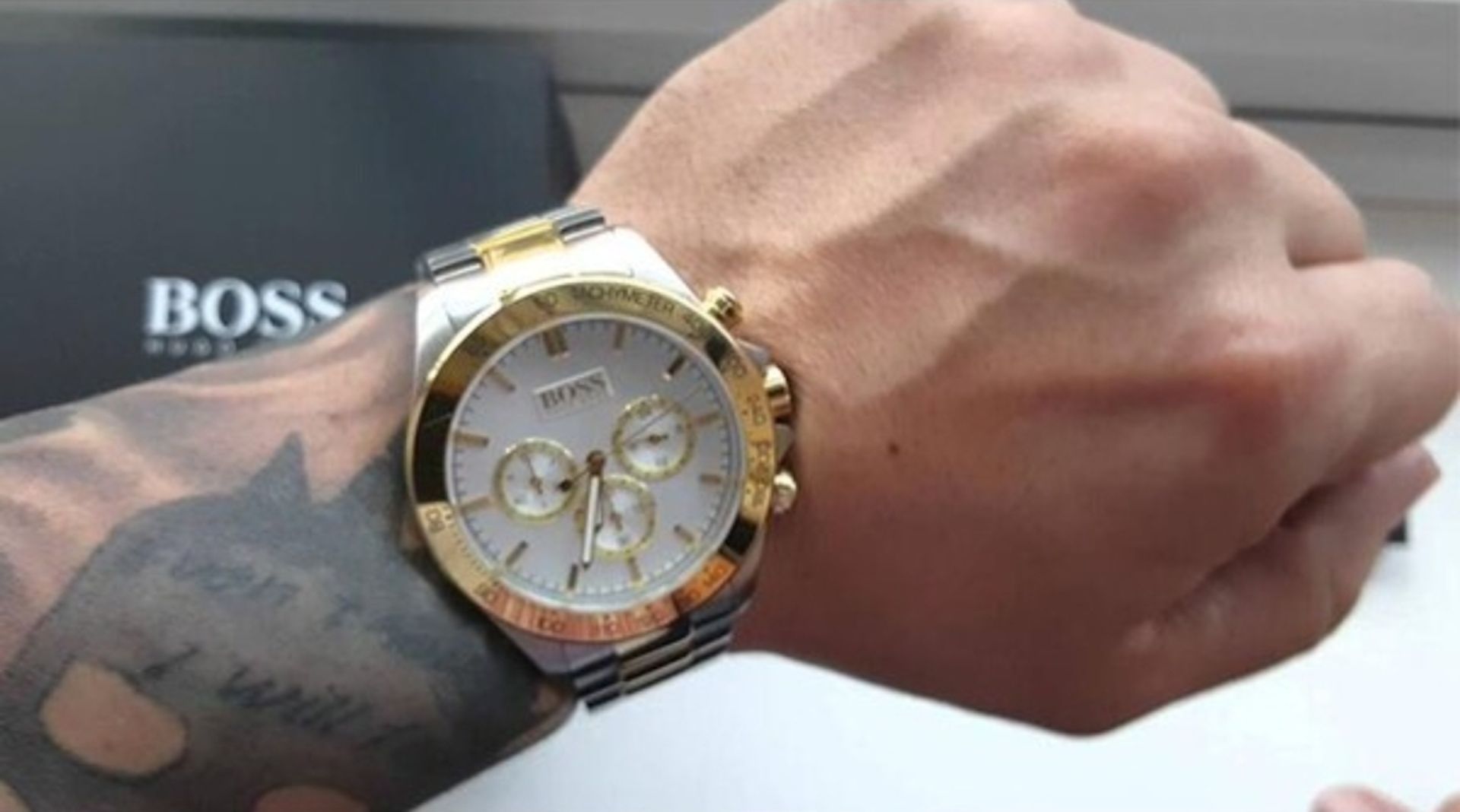 Hugo Boss 1512960 Men's Ikon Two Tone Gold & Silver Bracelet Chronograph Watch - Image 7 of 10