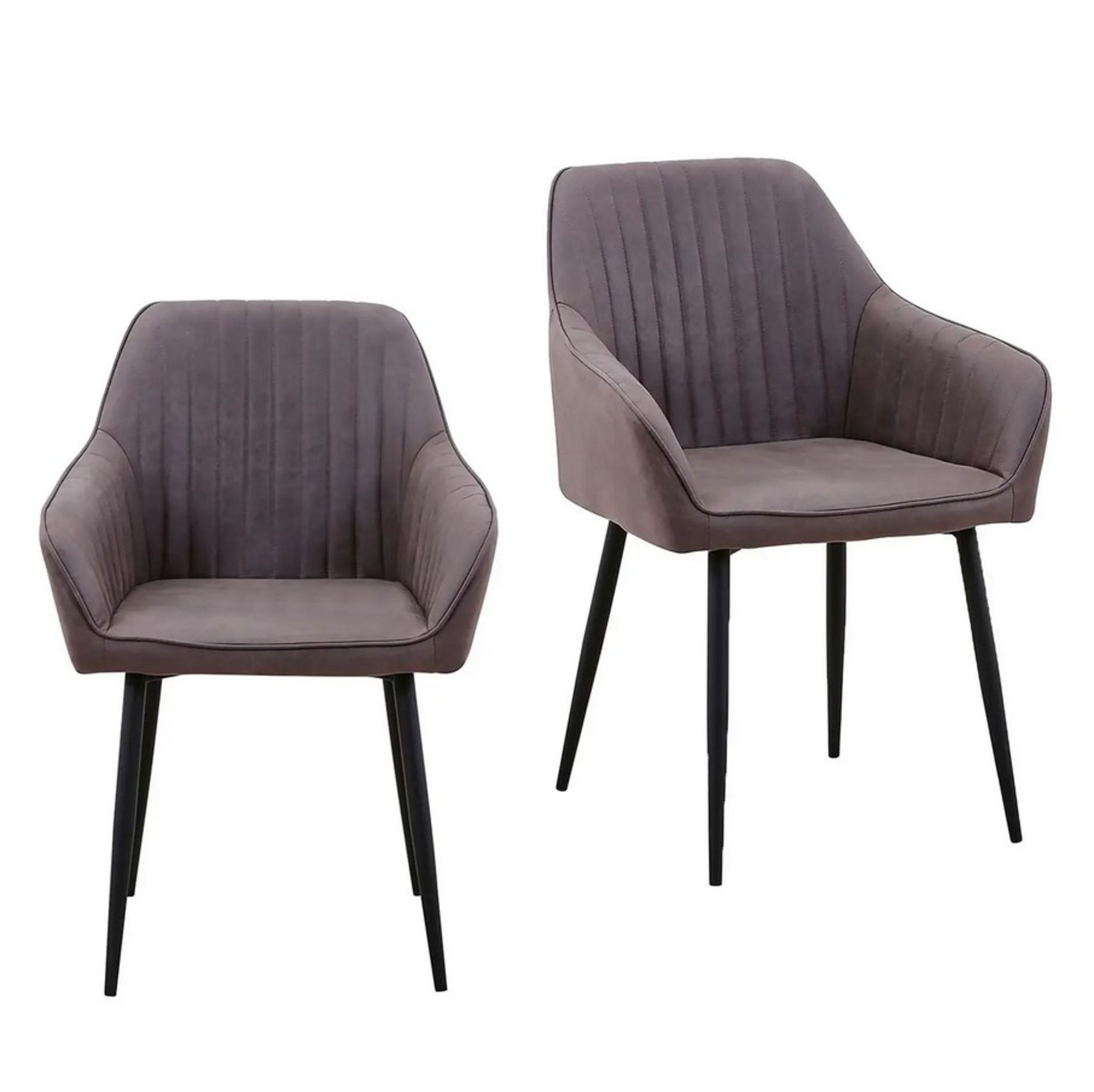 (71/P) RRP £180. Archer Dining Chair Elephant Set Of 2. Dimensions: (H84 x W57.5 x D61.5cm).