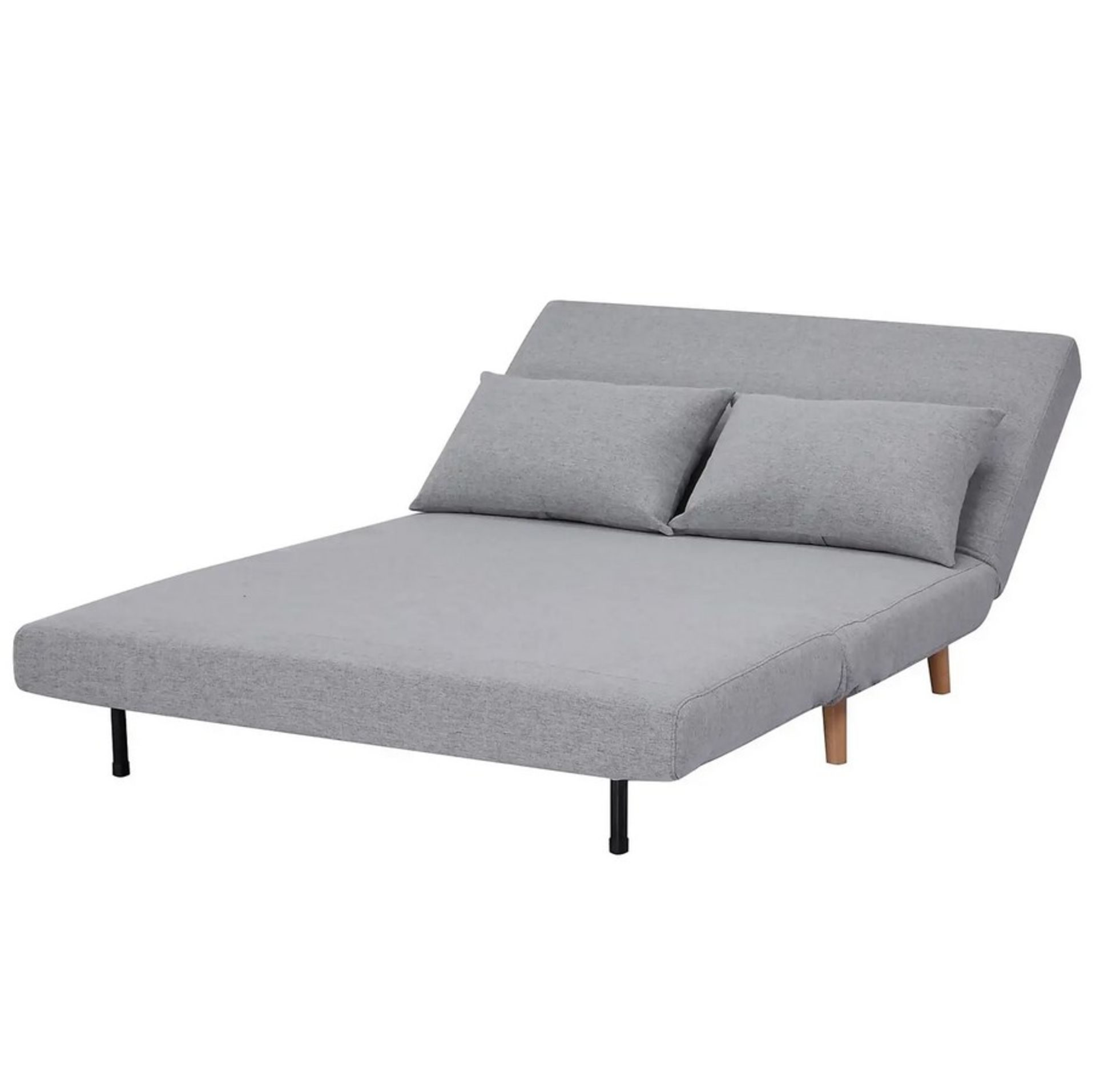 (117/P20) RRP £250. Freya Folding Sofa Bed Grey With Two Cushions. (Legs And Fixings Sealed). Dim... - Image 11 of 14