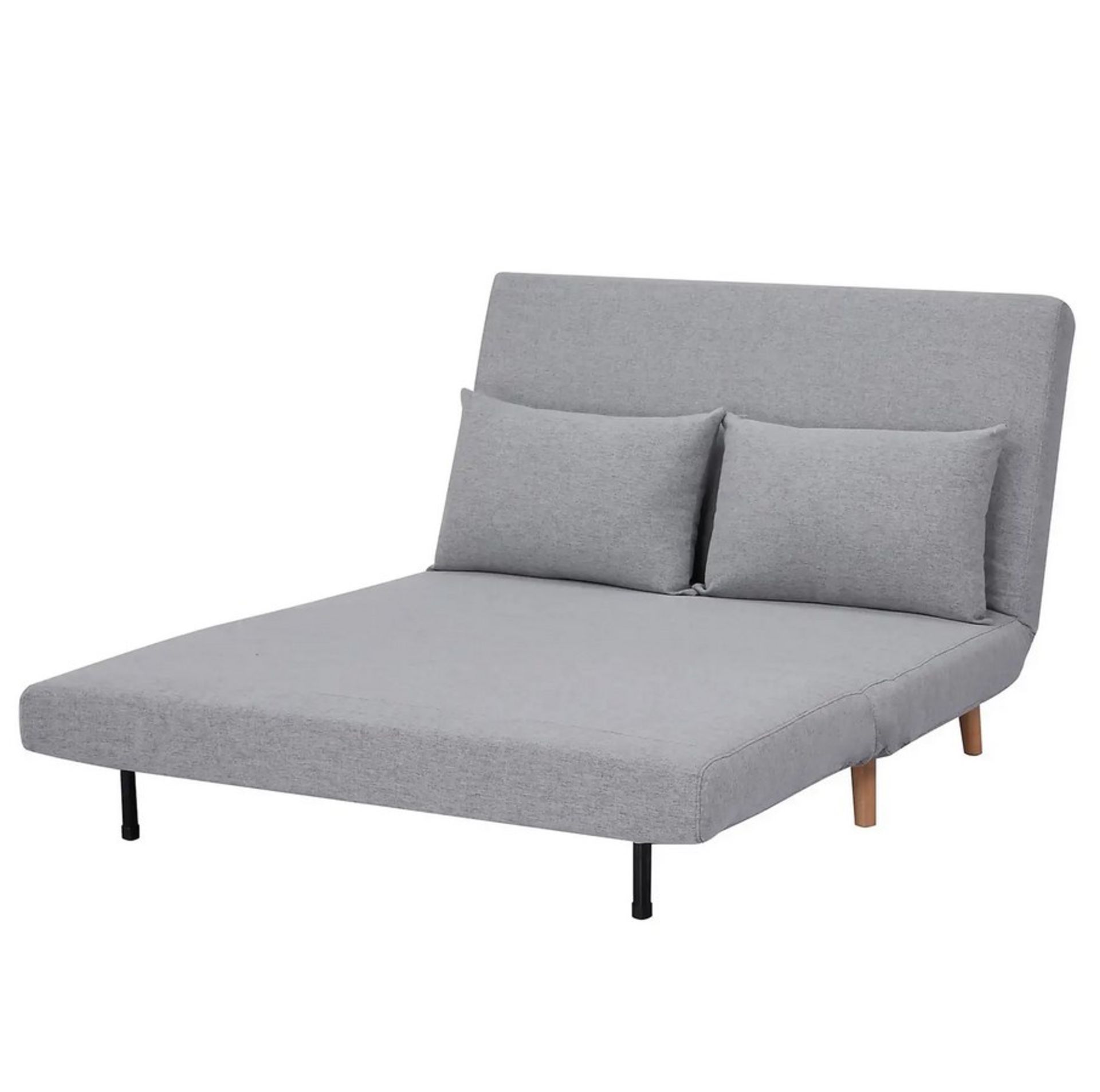 (66/P12) RRP £250. Freya Folding Sofa Bed Grey With Two Cushions. (4x Legs With Fixings Not Attac... - Image 7 of 26