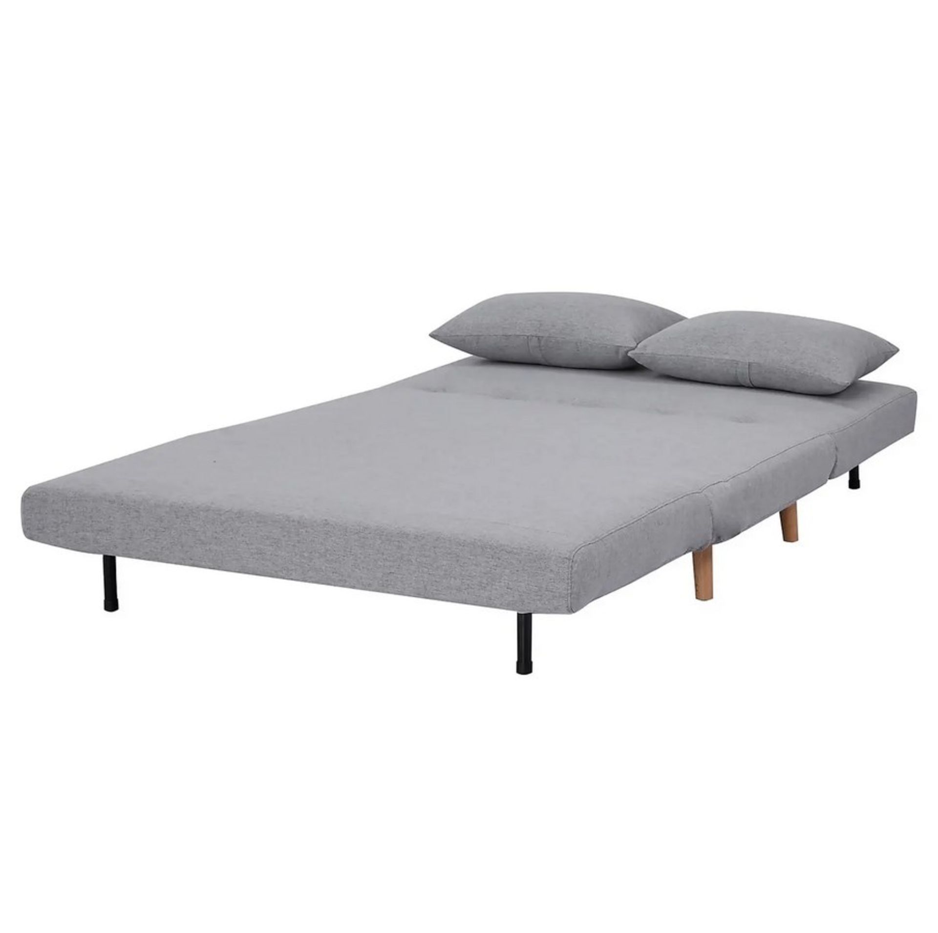 (117/P20) RRP £250. Freya Folding Sofa Bed Grey With Two Cushions. (Legs And Fixings Sealed). Dim... - Image 14 of 14