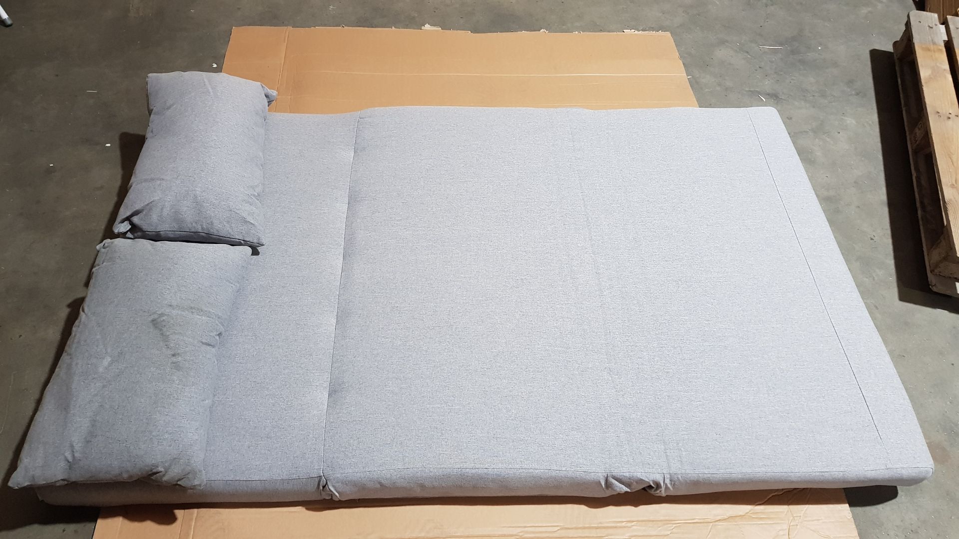 (133/P) RRP £250. Freya Folding Sofa Bed Grey With Two Cushions. (No Legs). Dimensions: (Sofa-H80... - Image 35 of 36