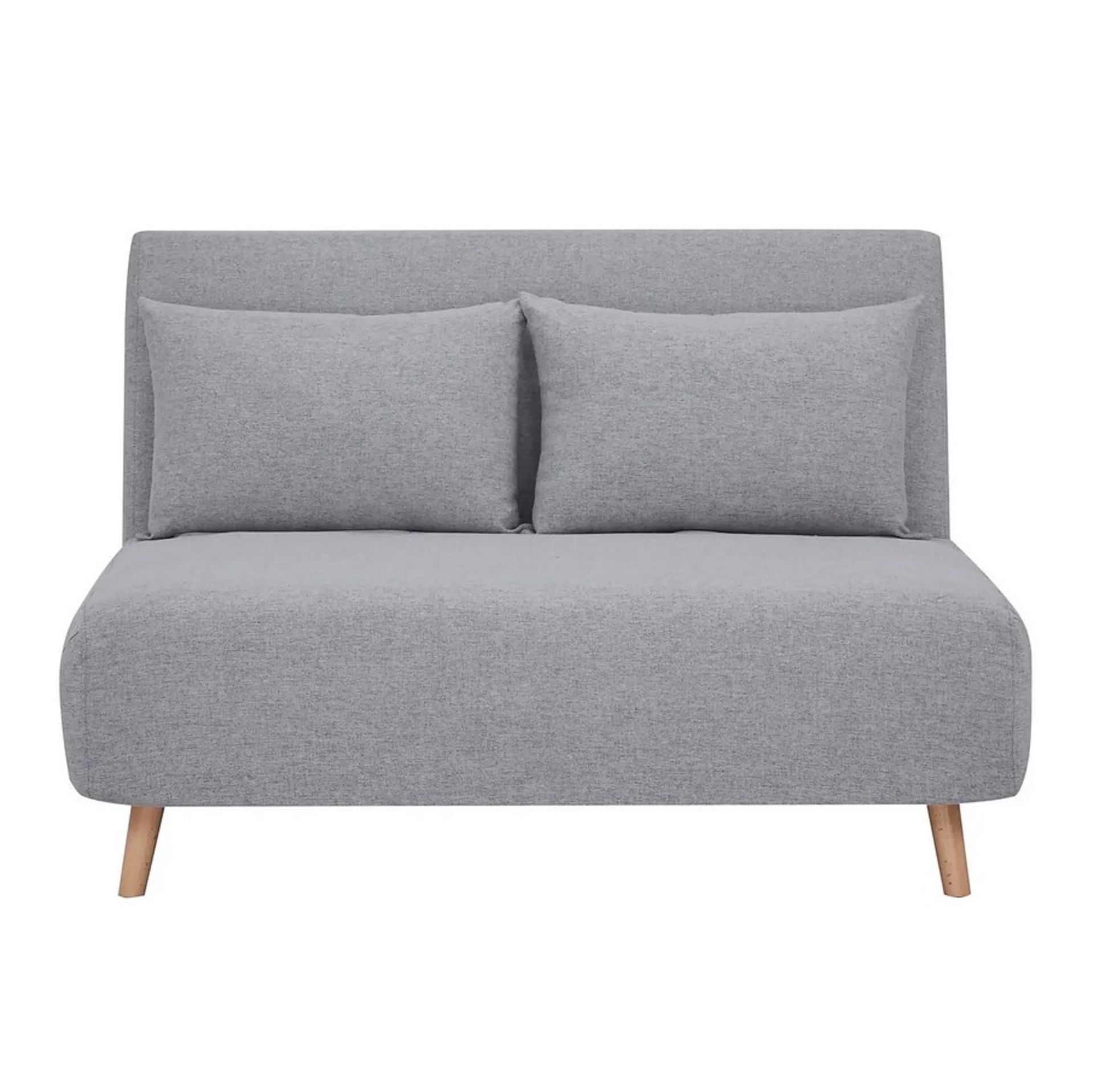 (143/P28) RRP £250. Freya Folding Sofa Bed Grey With Two Cushions. Dimensions: (Sofa-H80x W120x D... - Image 2 of 14