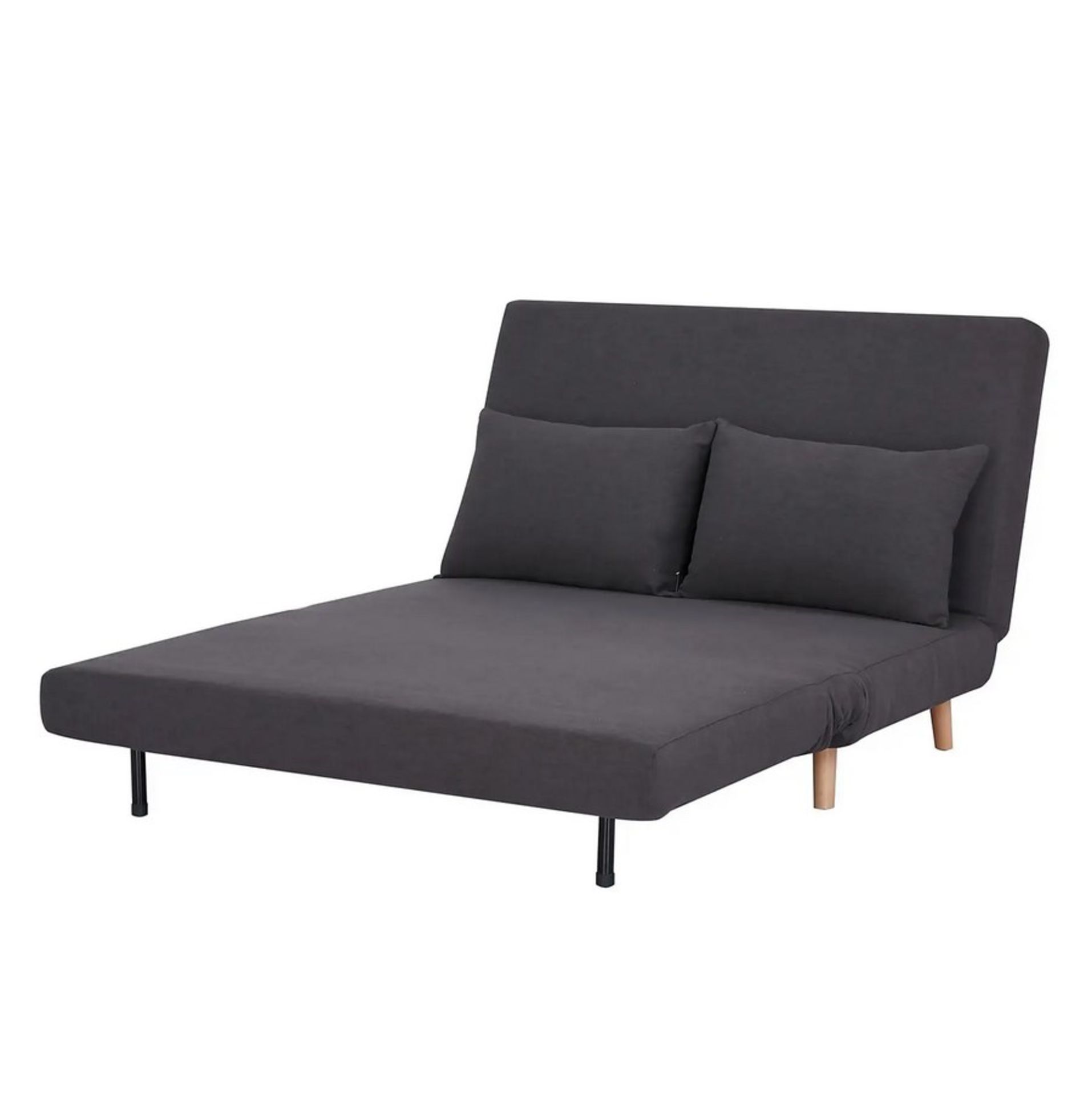 (62/P11) RRP £250. Freya Folding Sofa Bed Charcoal With Two Cushions. (Legs Attached). Dimensions... - Image 10 of 26