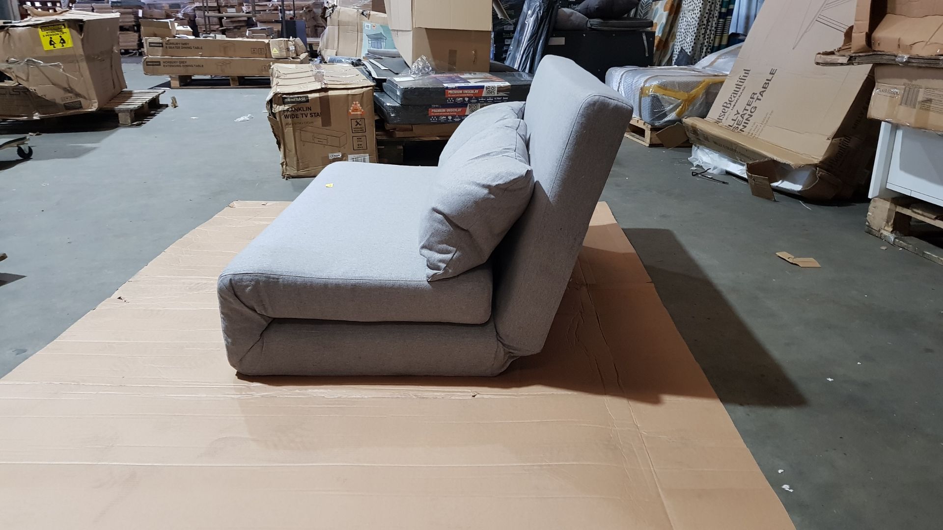 (133/P) RRP £250. Freya Folding Sofa Bed Grey With Two Cushions. (No Legs). Dimensions: (Sofa-H80... - Image 21 of 36