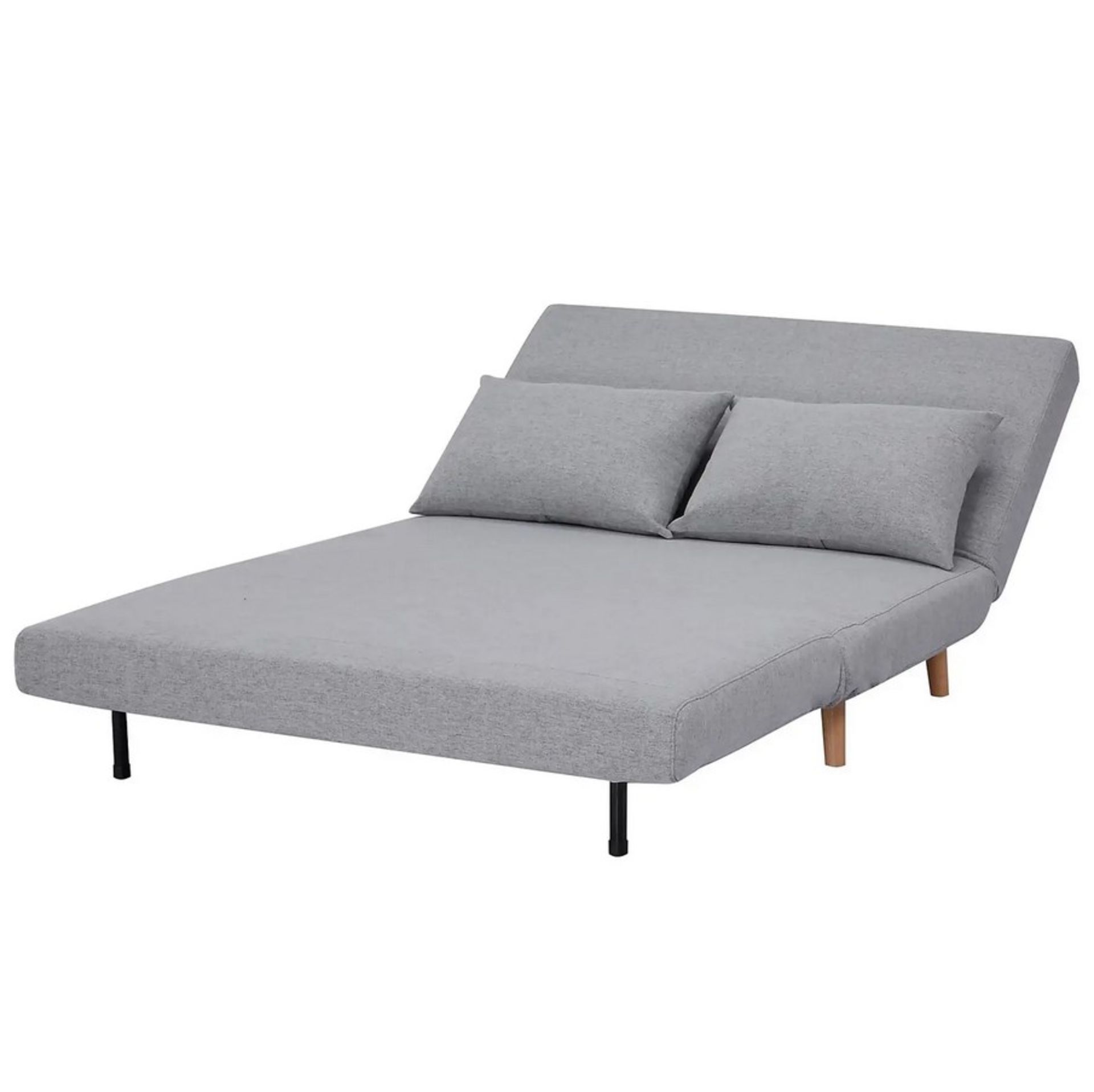 (140/5K) RRP £250. Freya Folding Sofa Bed Grey With Two Cushions. (Legs Attached). (Unit Has Some... - Image 11 of 27