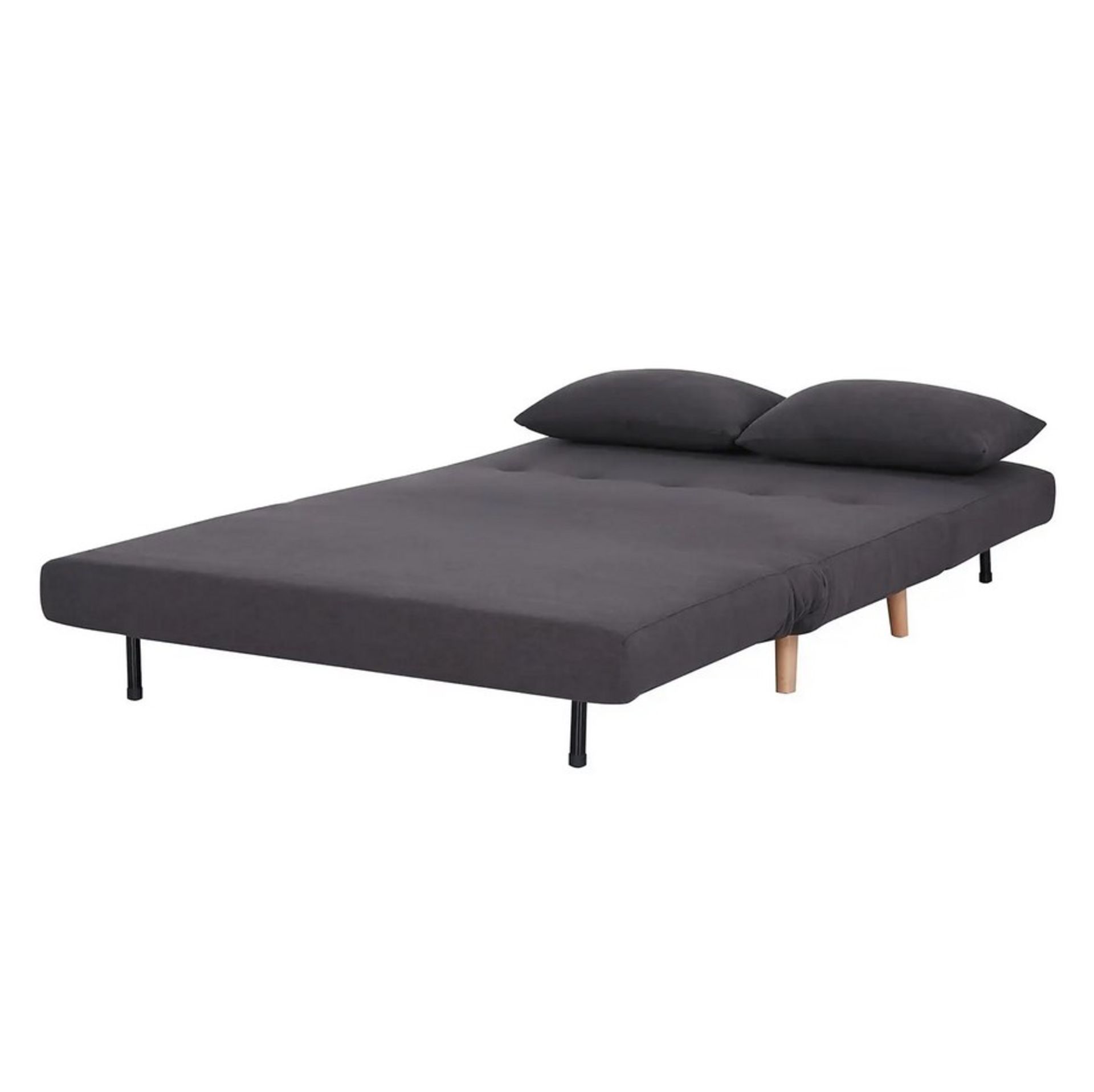 (62/P11) RRP £250. Freya Folding Sofa Bed Charcoal With Two Cushions. (Legs Attached). Dimensions... - Image 11 of 26