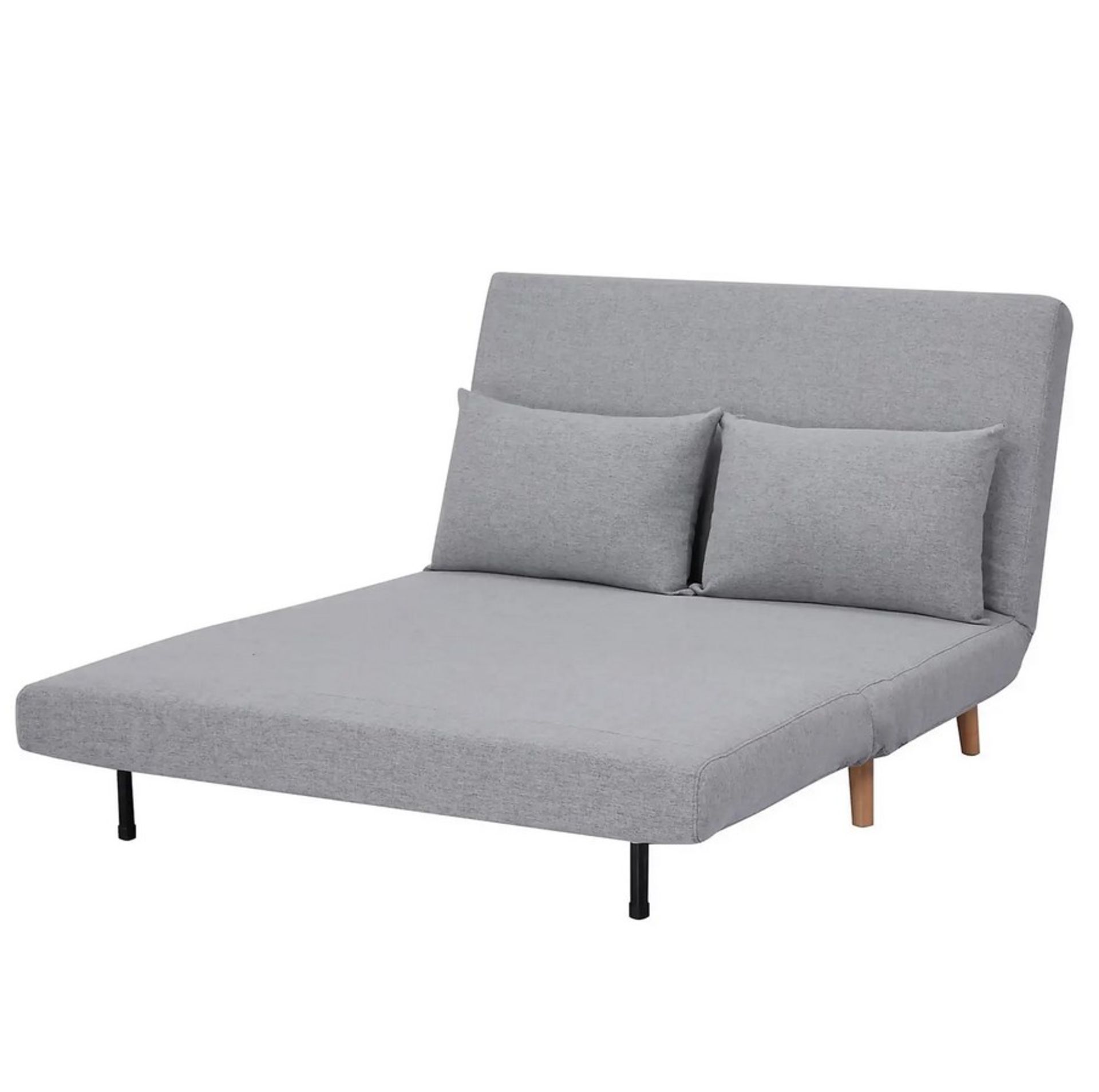 (117/P20) RRP £250. Freya Folding Sofa Bed Grey With Two Cushions. (Legs And Fixings Sealed). Dim... - Image 10 of 14