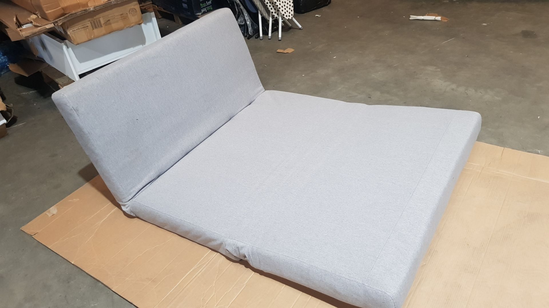 (142/P28) RRP £250. Freya Folding Sofa Bed Grey With Two Cushions. (Unit Missing Wooden Legs From... - Image 12 of 14