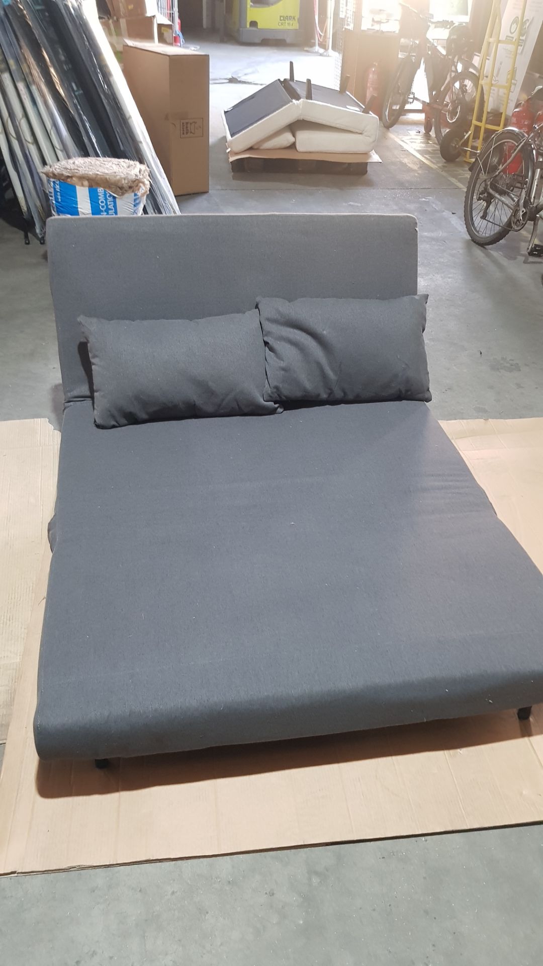 (62/P11) RRP £250. Freya Folding Sofa Bed Charcoal With Two Cushions. (Legs Attached). Dimensions... - Image 24 of 26