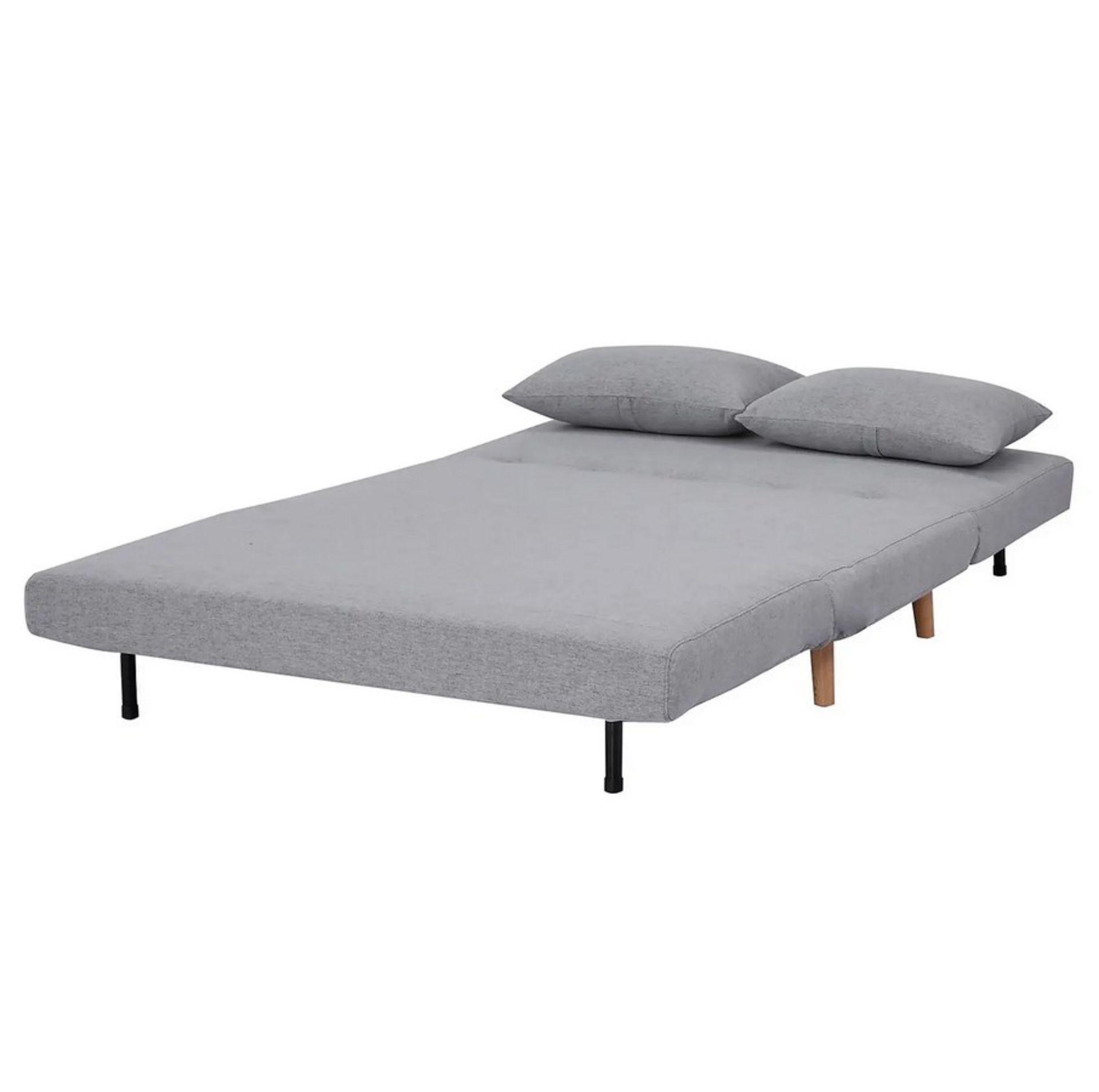 (140/5K) RRP £250. Freya Folding Sofa Bed Grey With Two Cushions. (Legs Attached). (Unit Has Some... - Image 14 of 27