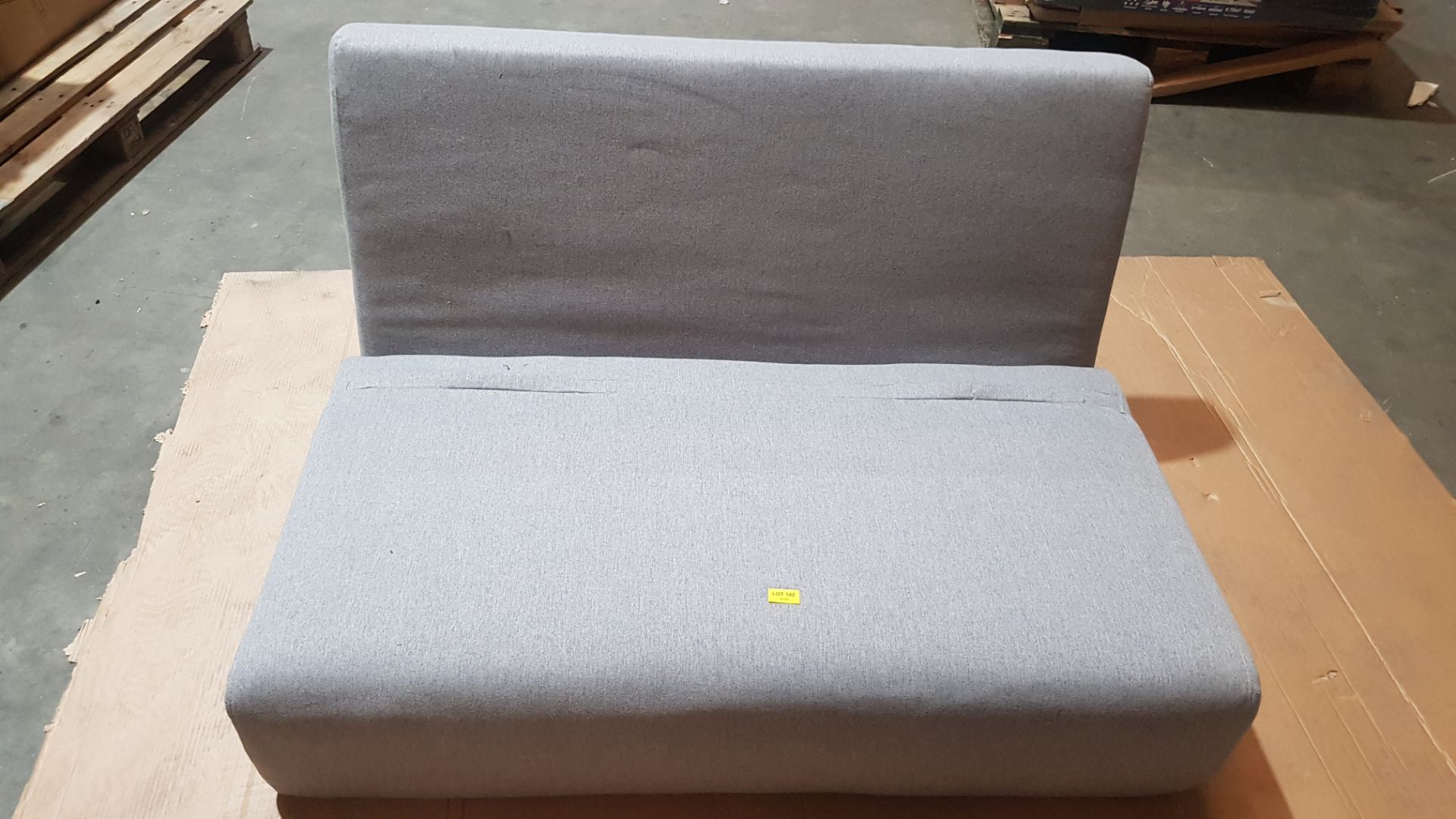 (142/P28) RRP £250. Freya Folding Sofa Bed Grey With Two Cushions. (Unit Missing Wooden Legs From... - Image 8 of 14