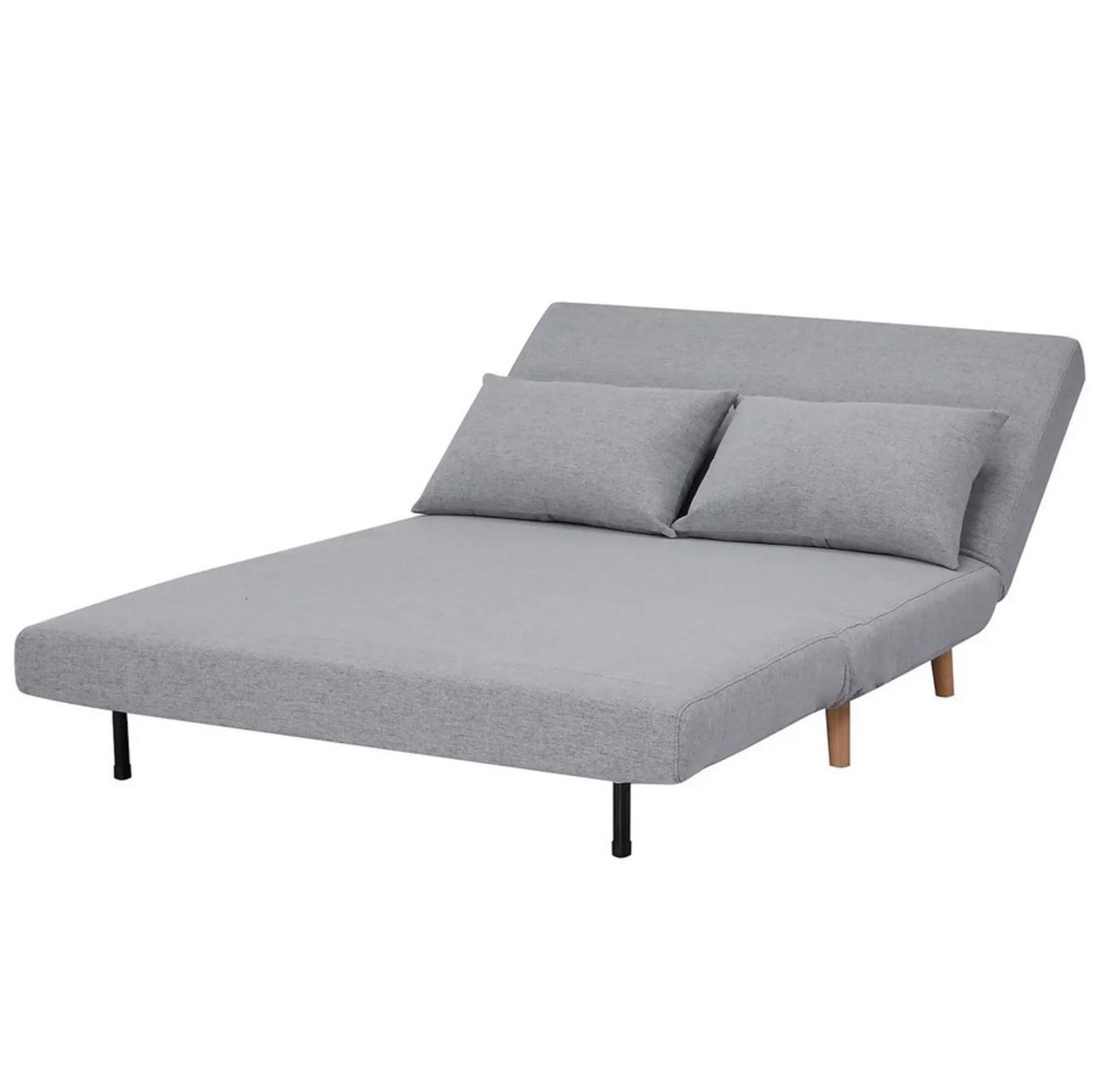 (142/P28) RRP £250. Freya Folding Sofa Bed Grey With Two Cushions. (Unit Missing Wooden Legs From... - Image 6 of 14