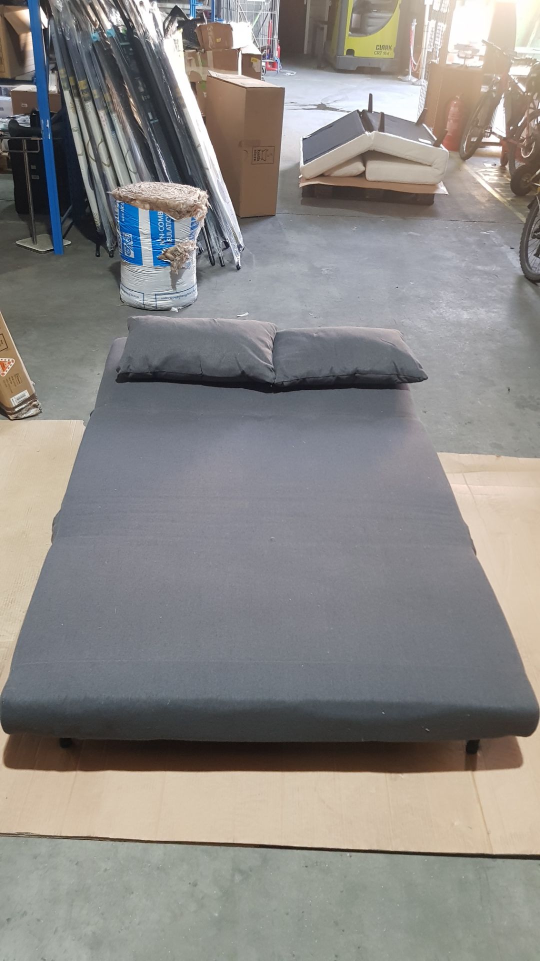 (62/P11) RRP £250. Freya Folding Sofa Bed Charcoal With Two Cushions. (Legs Attached). Dimensions... - Image 25 of 26