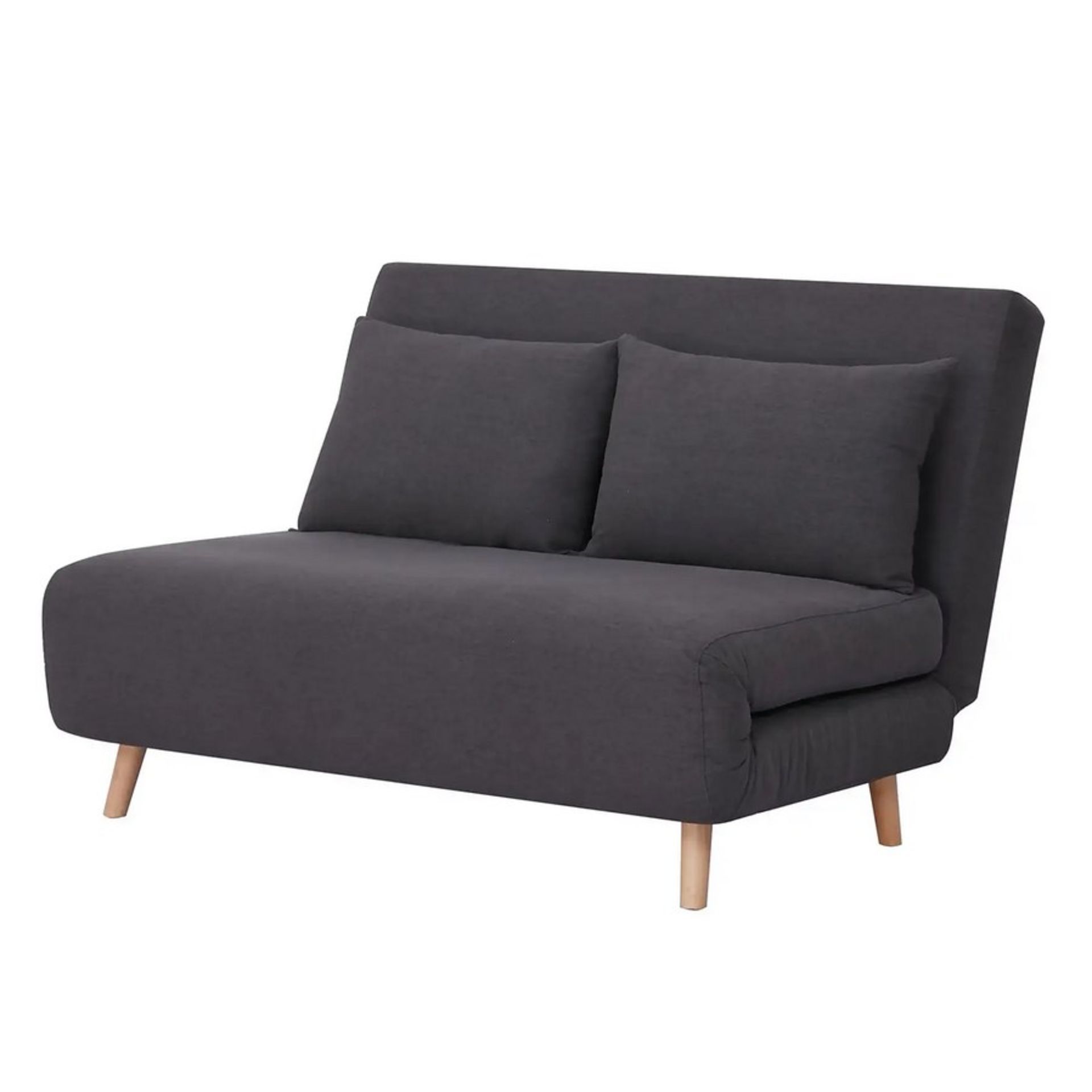 (62/P11) RRP £250. Freya Folding Sofa Bed Charcoal With Two Cushions. (Legs Attached). Dimensions... - Image 4 of 26