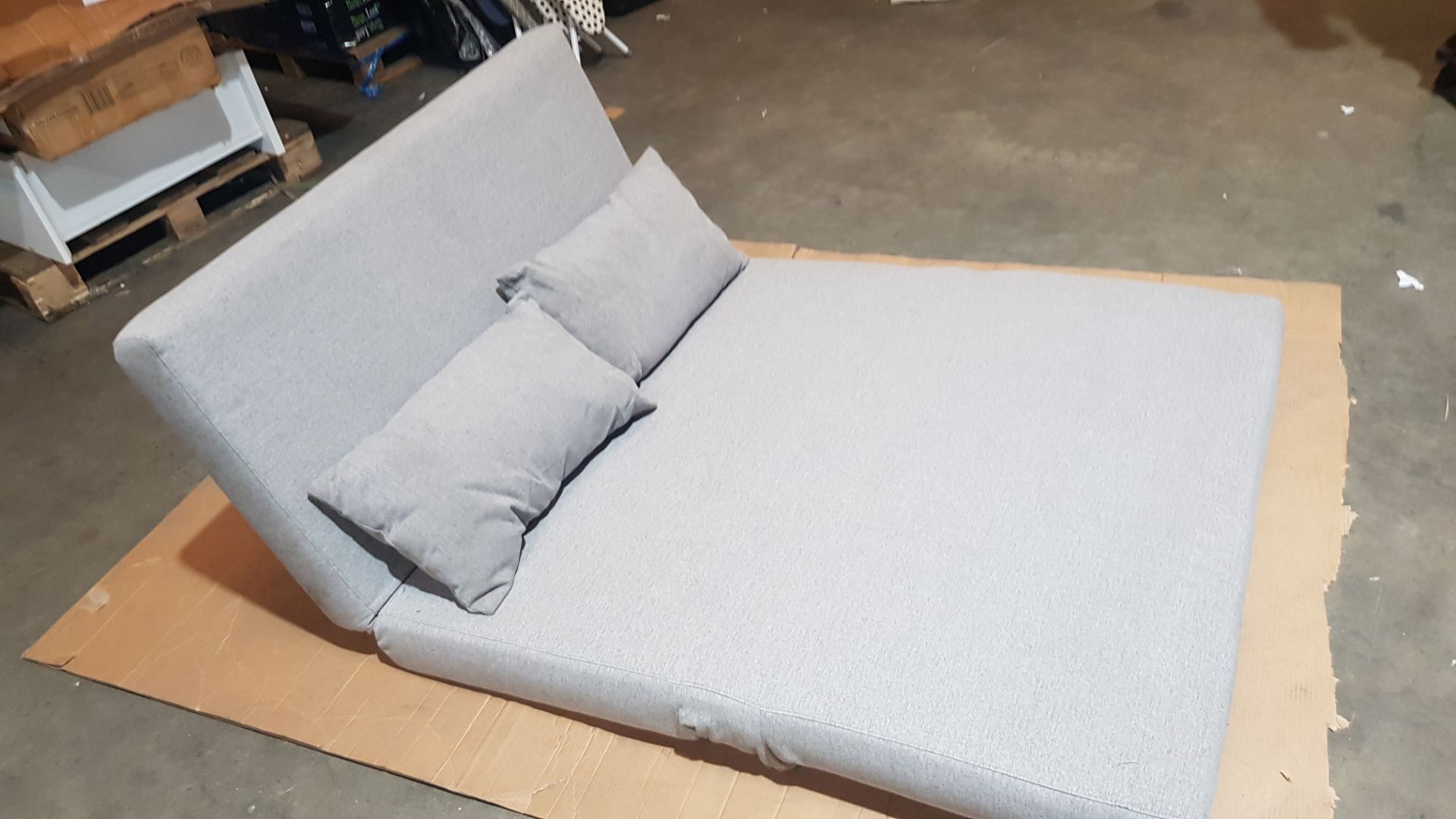 (143/P28) RRP £250. Freya Folding Sofa Bed Grey With Two Cushions. Dimensions: (Sofa-H80x W120x D... - Image 13 of 14