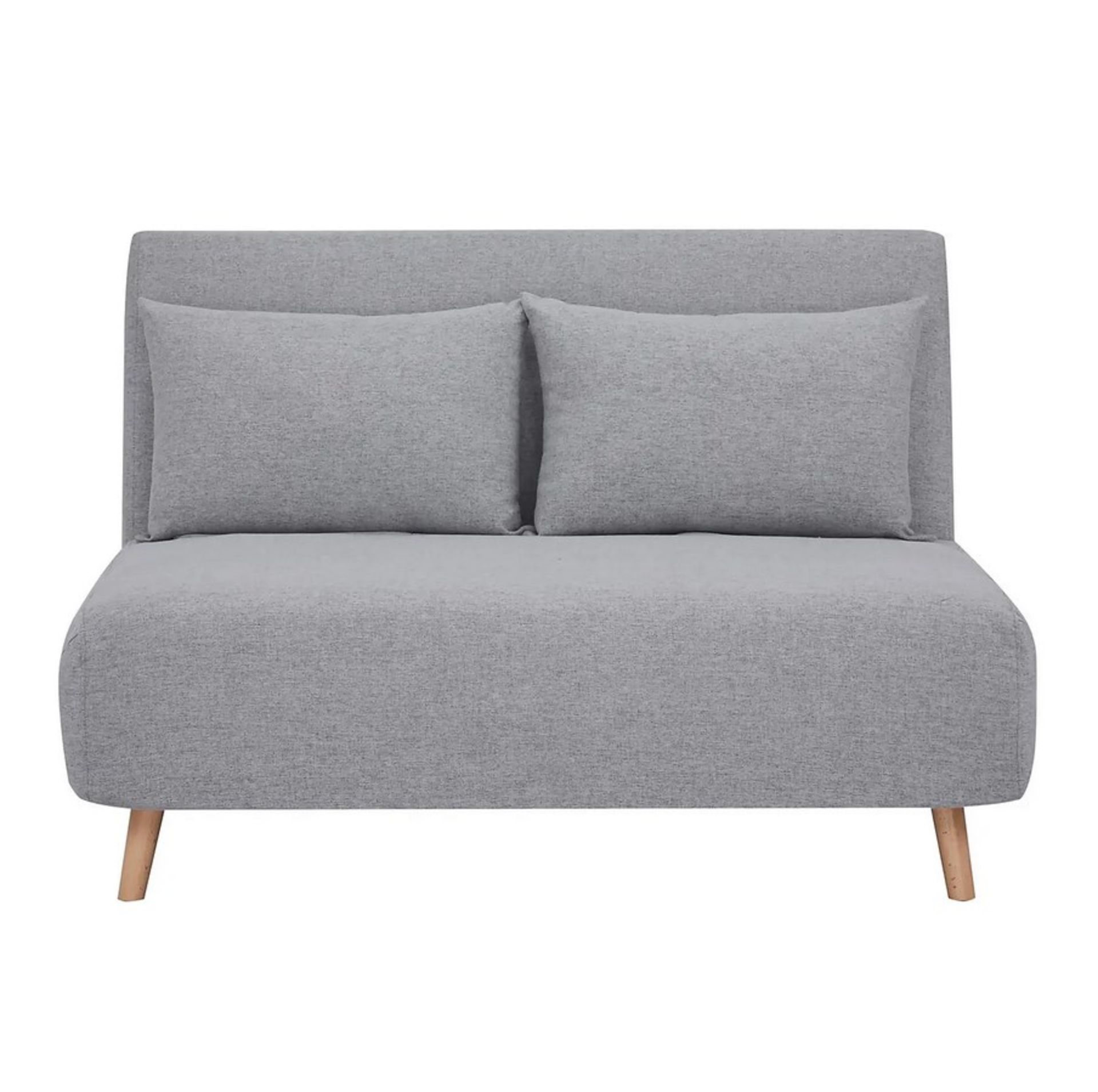 (117/P20) RRP £250. Freya Folding Sofa Bed Grey With Two Cushions. (Legs And Fixings Sealed). Dim... - Image 5 of 14