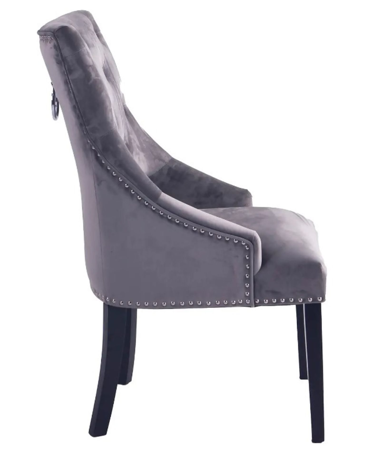 (37/5L) RRP £115. Annabelle Velvet Dining Chair Grey. (H102x W56x D72cm). - Image 7 of 22