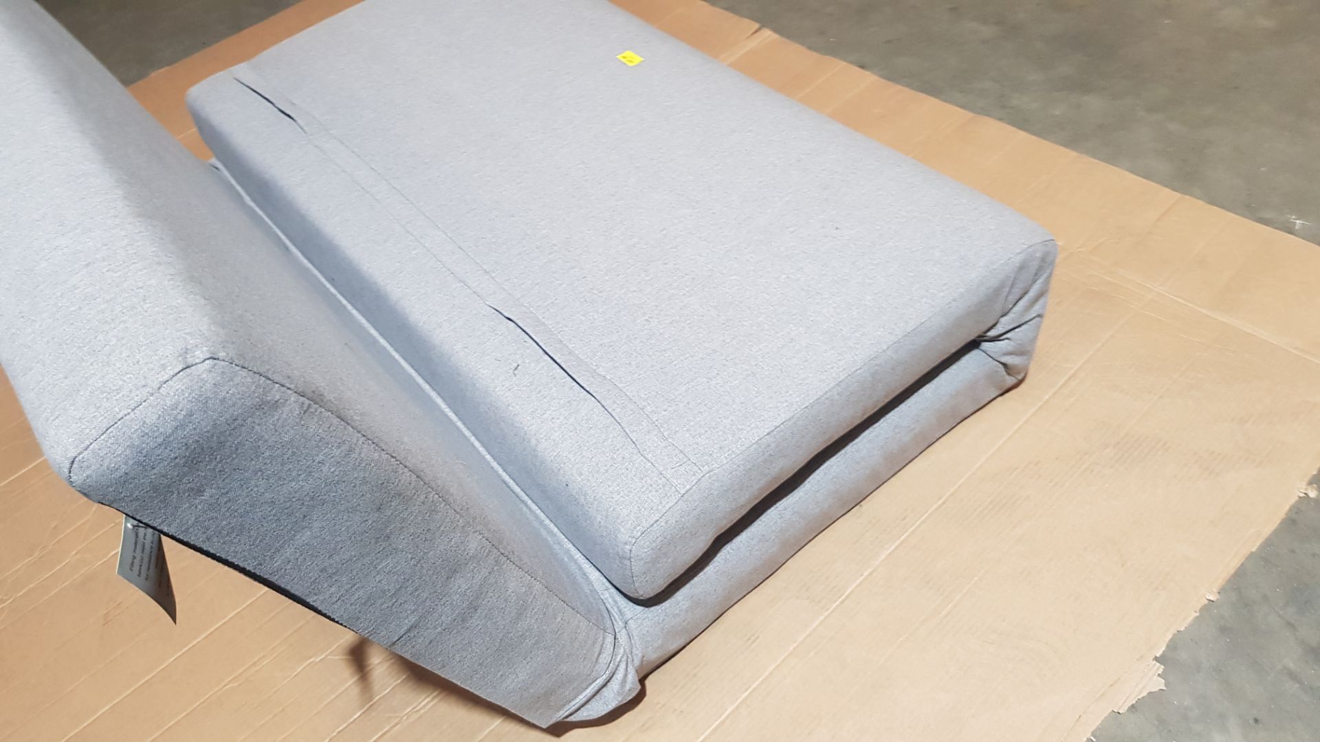 (142/P28) RRP £250. Freya Folding Sofa Bed Grey With Two Cushions. (Unit Missing Wooden Legs From... - Image 11 of 14