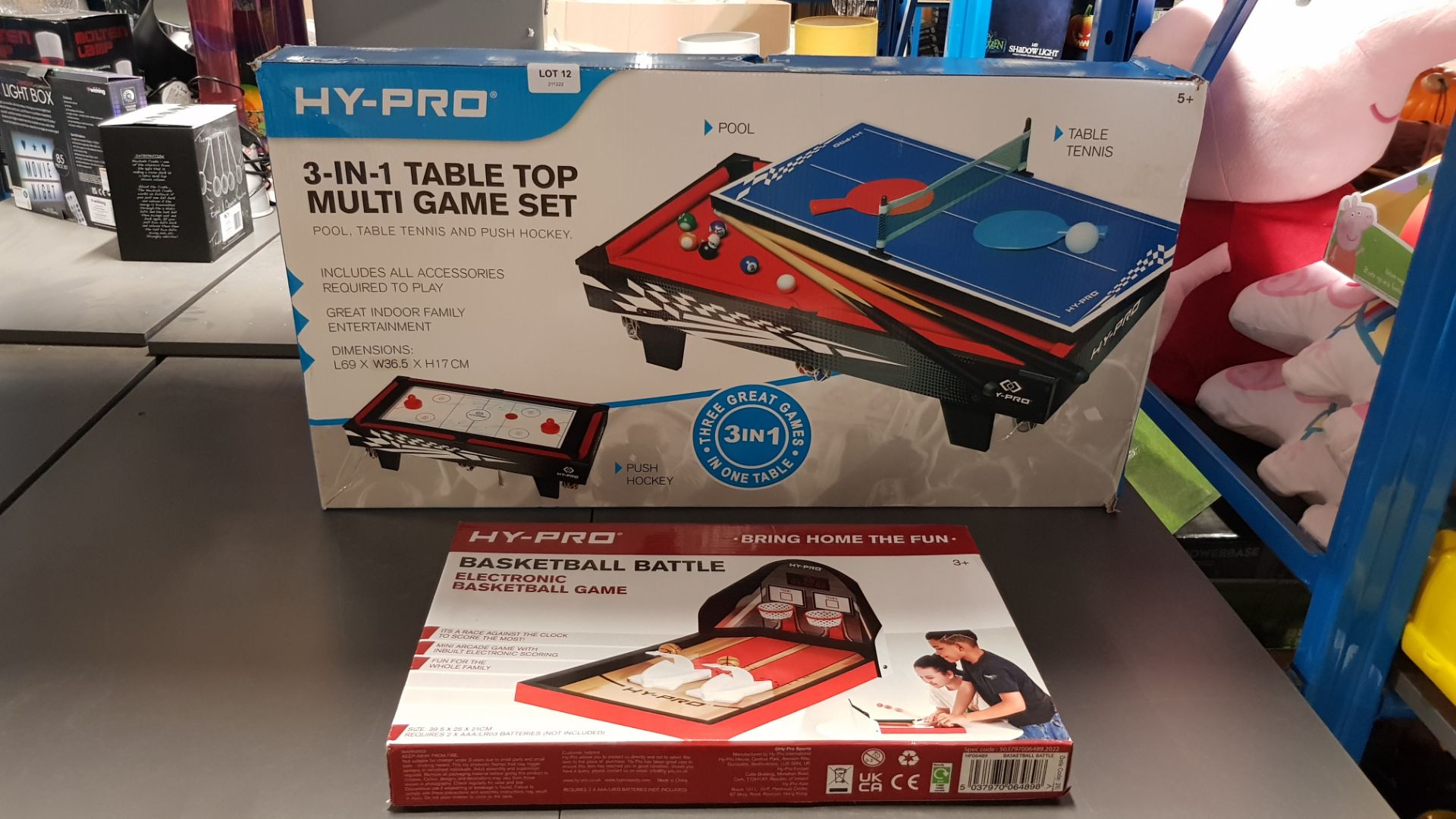 Title: (12/7A) 2x HyPro Items. 1x 3 In 1 Table Top Multi Game Set. 1x BasketBall Electronic - Image 6 of 8