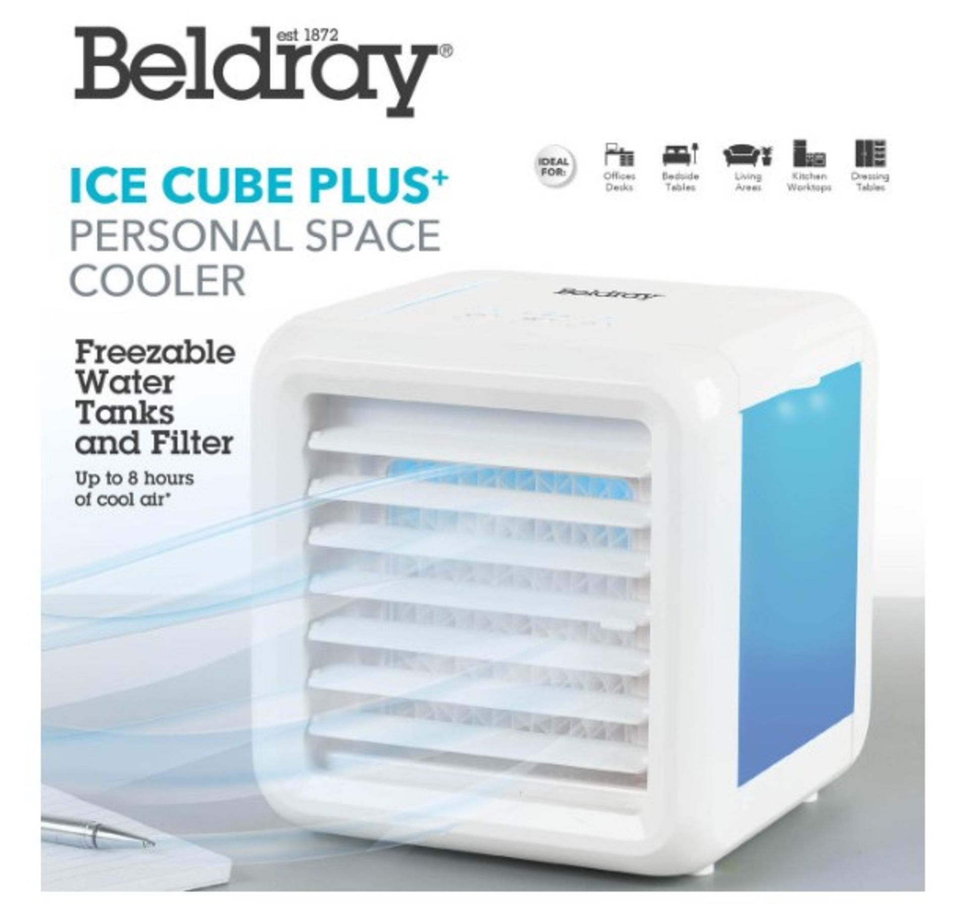 Title: (52/7A) Lot RRP £150. 5x Beldray Ice Cube Plus Personal Space Cooler Colour Changing Lights