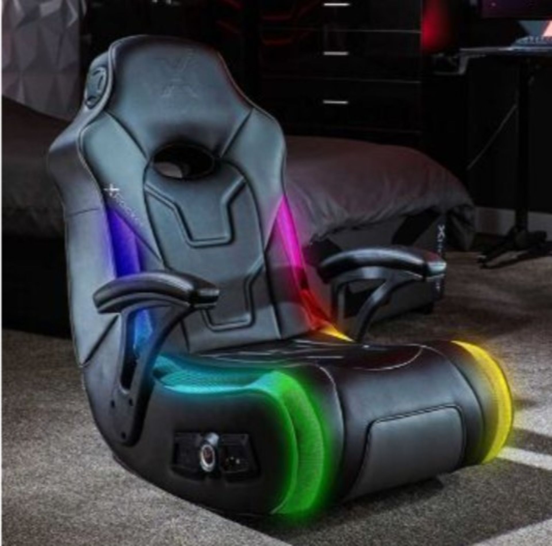 Title: (1/R3) RRP £200. X Rocker GeForce Cosmos RGB 2.1 Audio Rocker Black RGB Neo Motion Lighting.