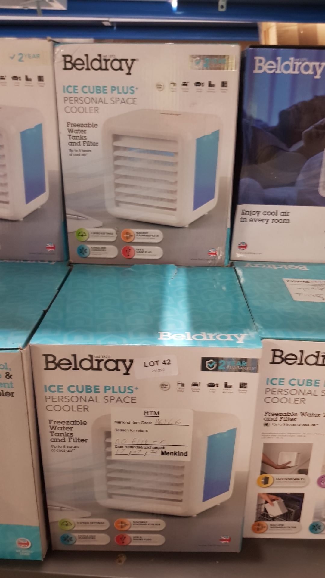 Title: (42/7A) Lot RRP £150. 5x Beldray Ice Cube Plus Personal Space Cooler Colour Changing Lights - Image 3 of 3