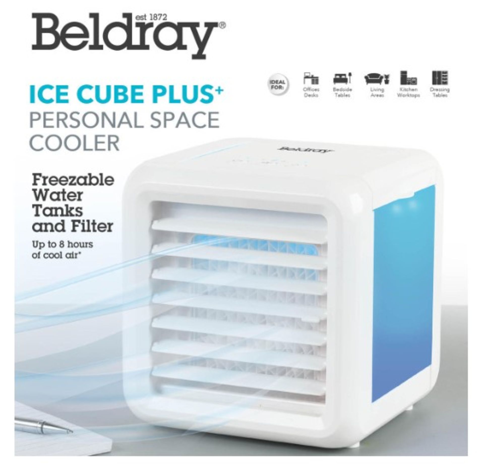 Title: (41/7A) Lot RRP £150. 5x Beldray Ice Cube Plus Personal Space Cooler Colour Changing Lights