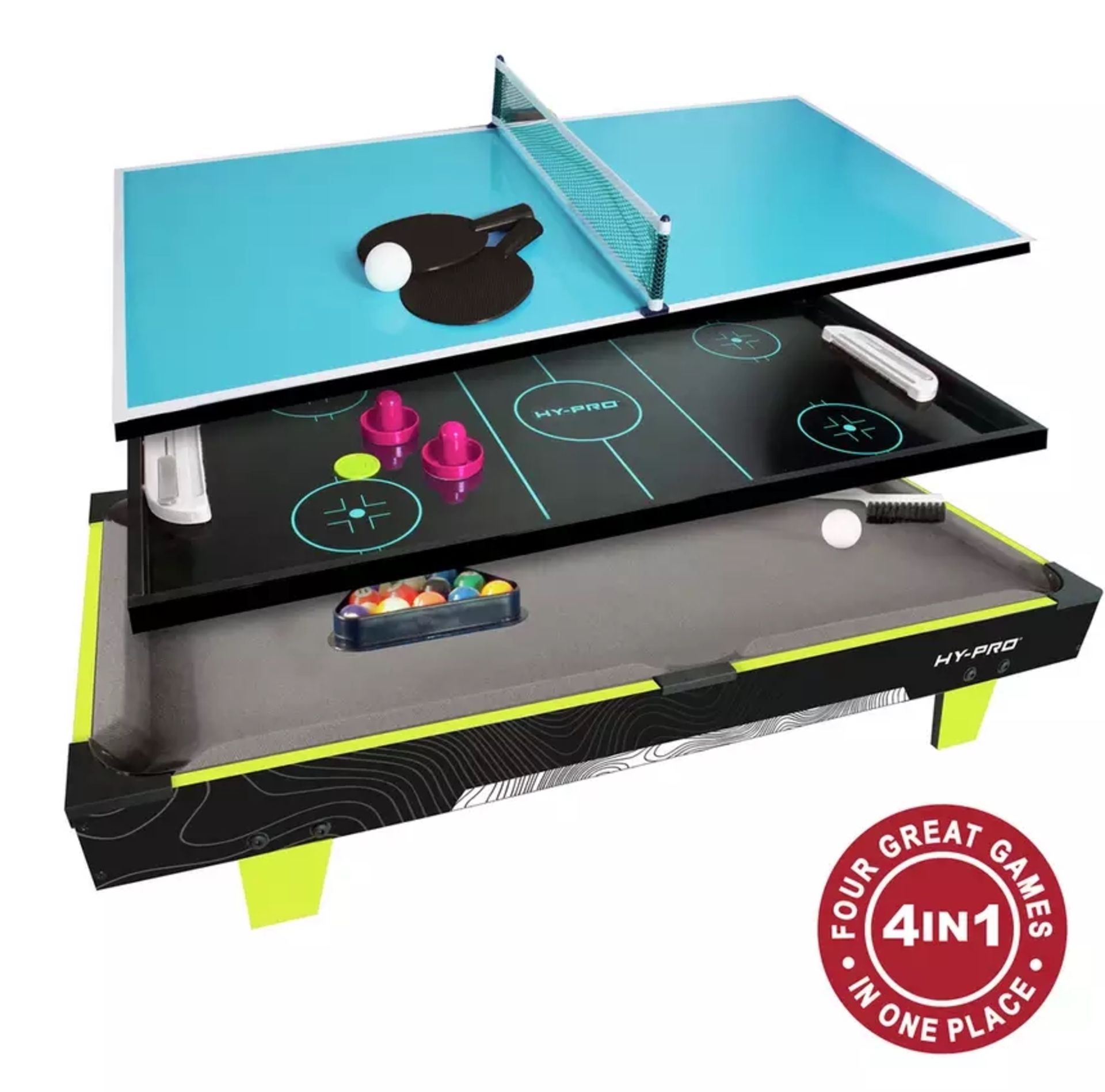 Title: (12/7A) 2x HyPro Items. 1x 3 In 1 Table Top Multi Game Set. 1x BasketBall Electronic