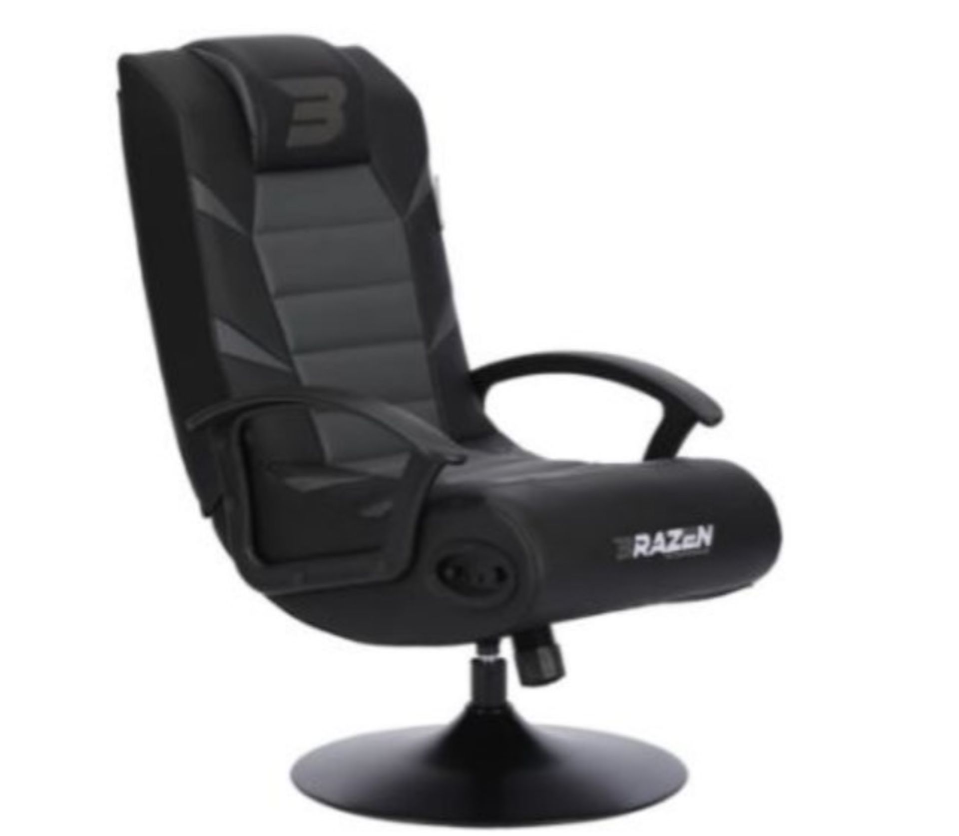 Title: (4/R3) RRP £149. Brazen Pride 2.1 Gaming Chair (Black/Grey). Dimensions: (H92x W54x L68cm).