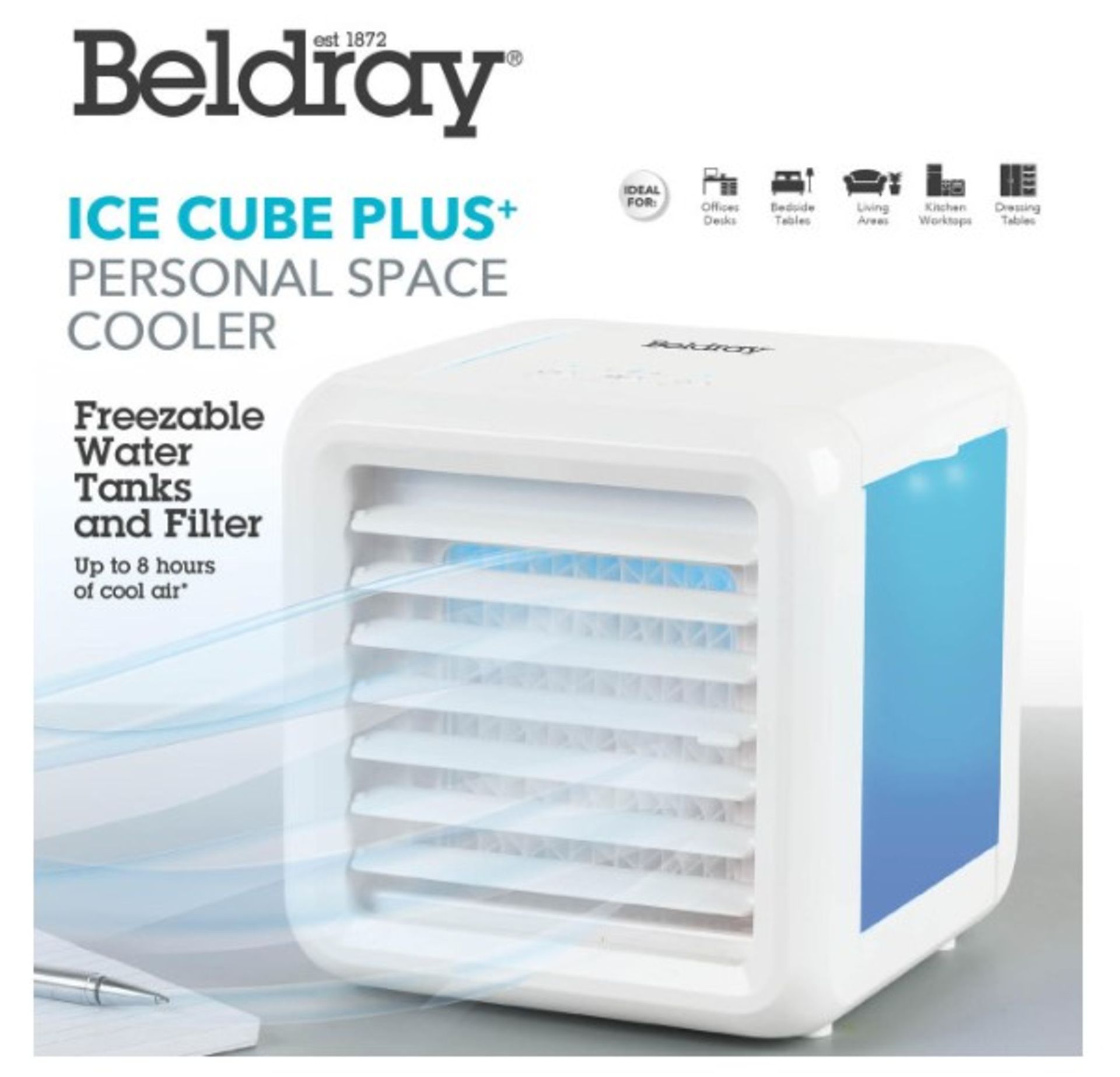 Title: (42/7A) Lot RRP £150. 5x Beldray Ice Cube Plus Personal Space Cooler Colour Changing Lights