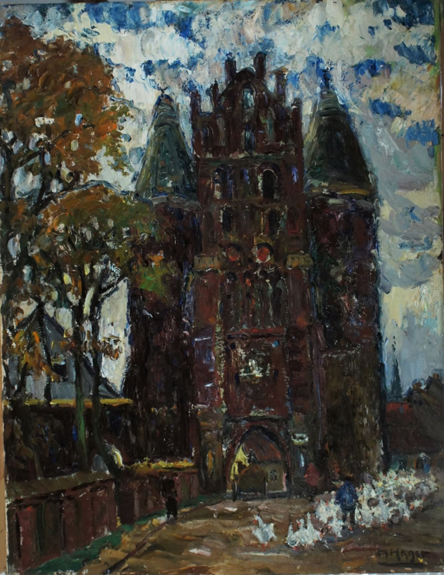 Marie Hager,Tor in Anklam, sign., 82 x 64, Öl