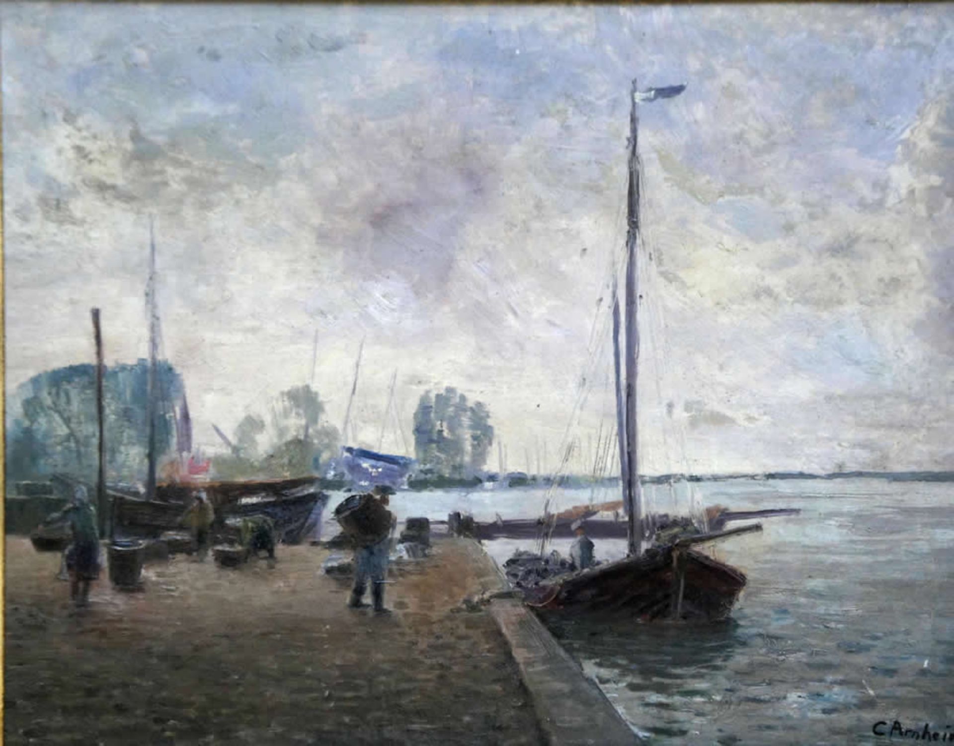 Arnheim. Clara, Hafen auf Hiddensee, Öl, 33 x 43, sig