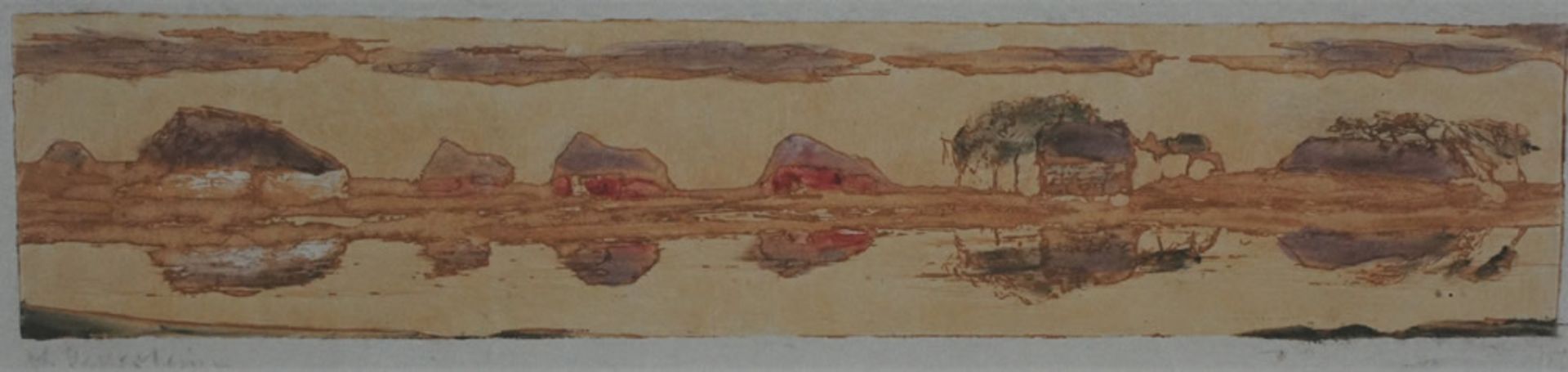 Gerresheim, Anna, Spiegelung, Aquarell, 8 x 35, sig