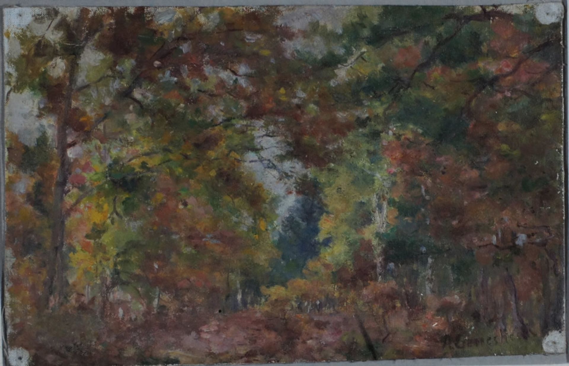 Gerresheim, Anna, Herbsttag, Öl, 15 x 24, sig