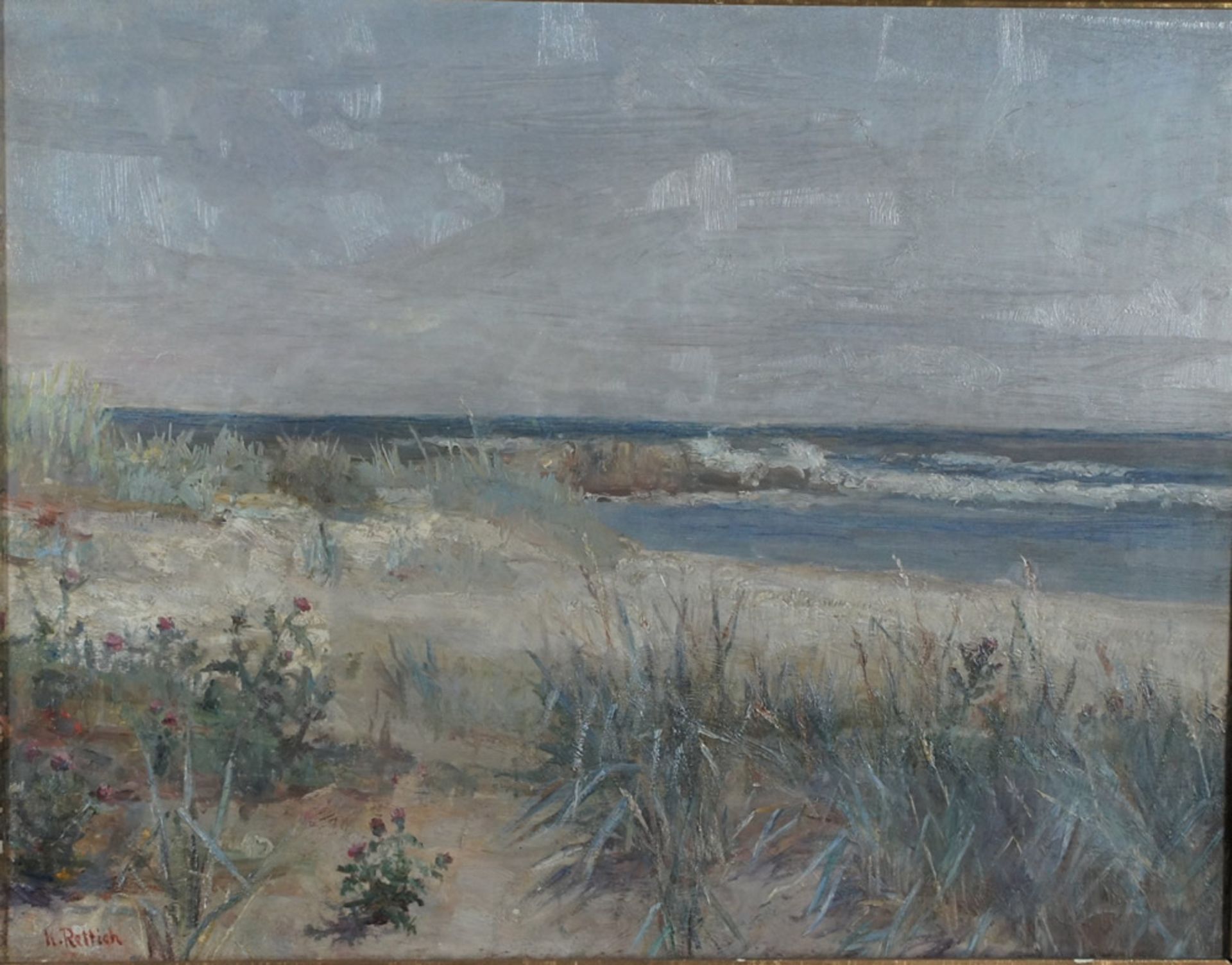 Rettich, Konrad Lorenz, an der Ostsee, Öl, 35 x 46 cm, sign.