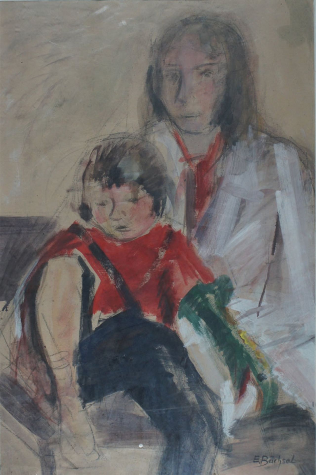 Büchsel, Elisabeth, Mutter mit Kind, Mischt., 73 x 49 cm, sign.