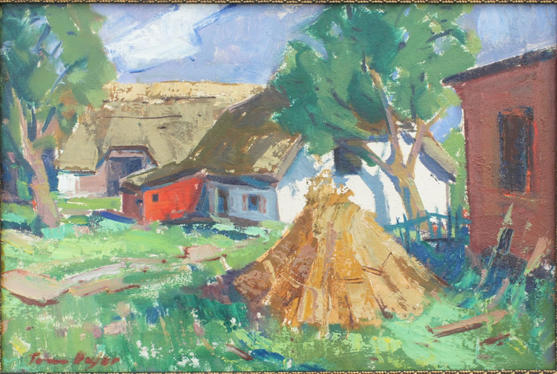 Beyer, Tom, Gehöft auf Rügen, Öl, 38 x 57 cm, sign.