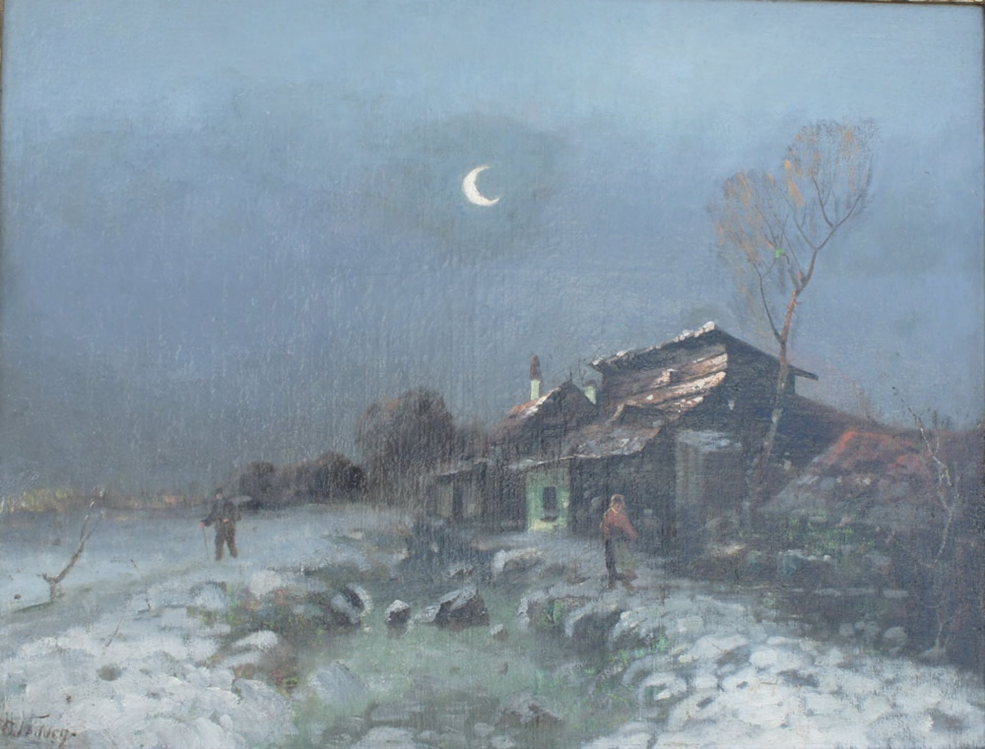 Fedder, Otto, Winter auf dem Darss, Öl, 57 x 74 cm, sign.