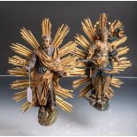 KünstlerIn unbekannt (19. Jh.), Set aus 2 Figuren, Maria Immaculata u. Josef