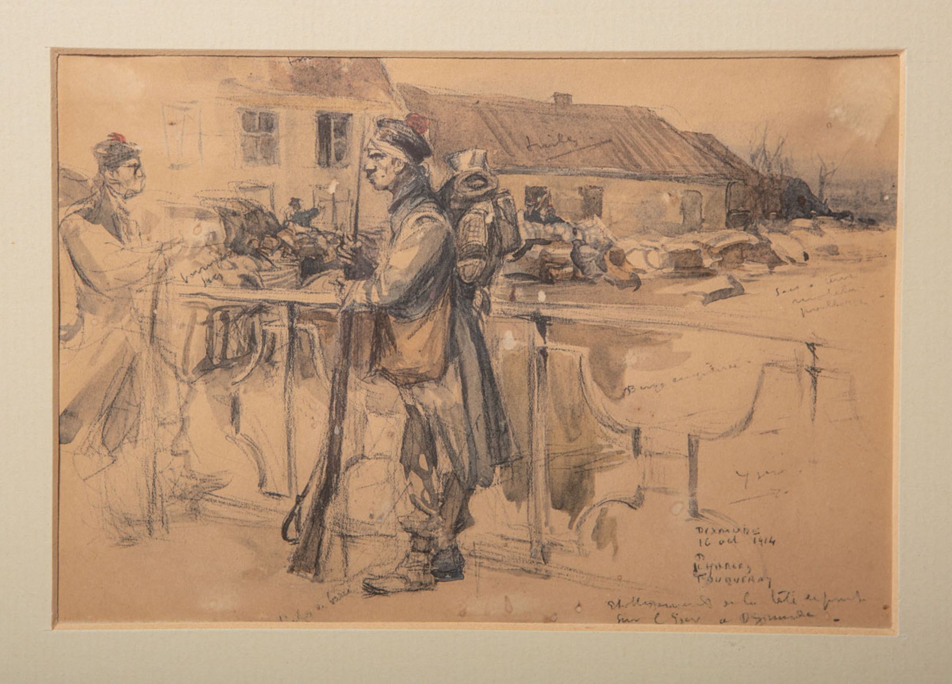 Fouqueray, Charles Dominique (1869 - 1956), Die Musterung zur Armee (1914)