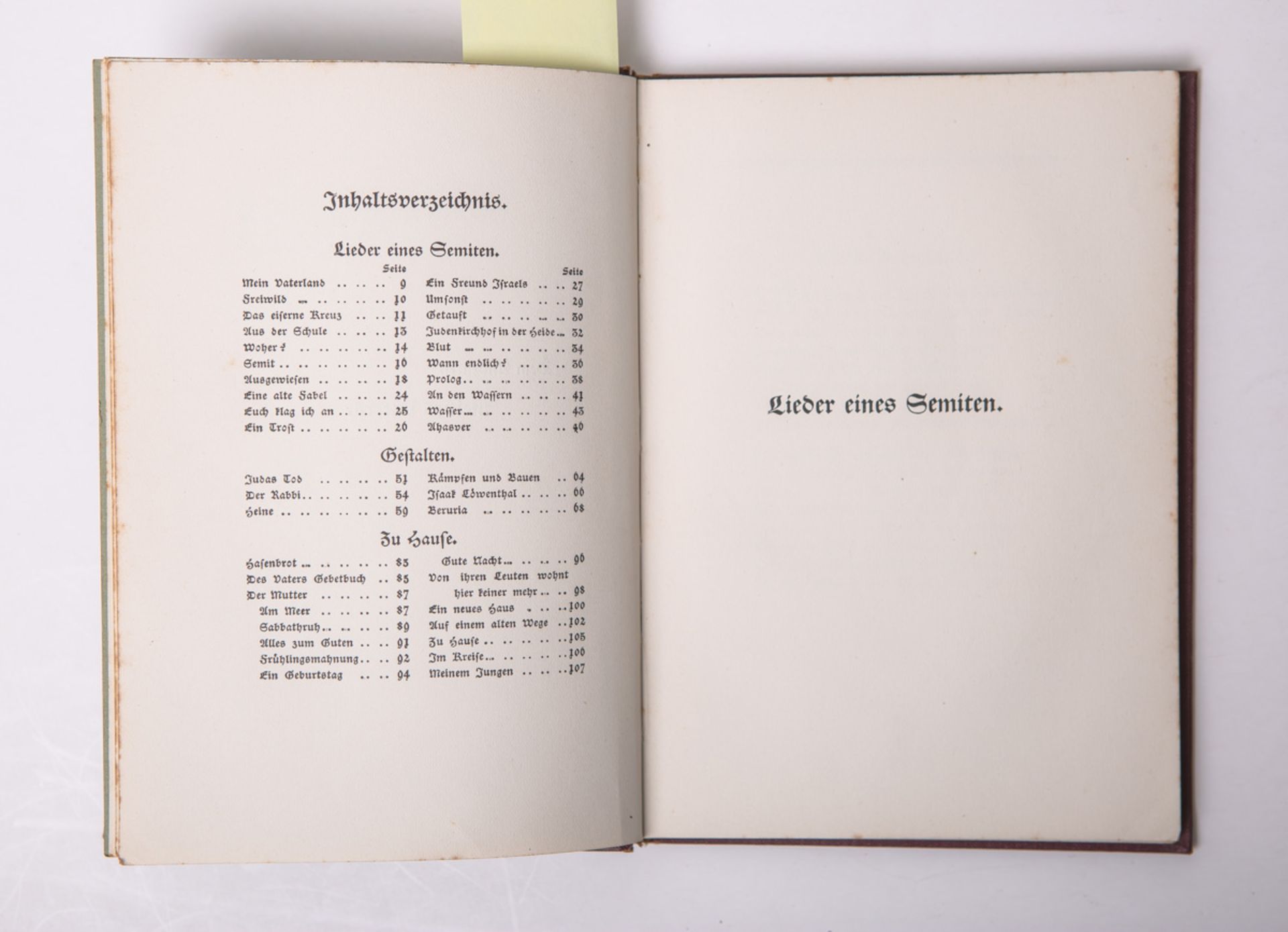 "Aus jüdischer Seele. Gedichte von J. Loewenberg" (um 1900)