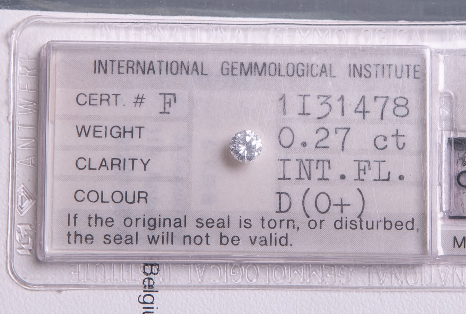 Einzeldiamant 0.27 ct/LC/D