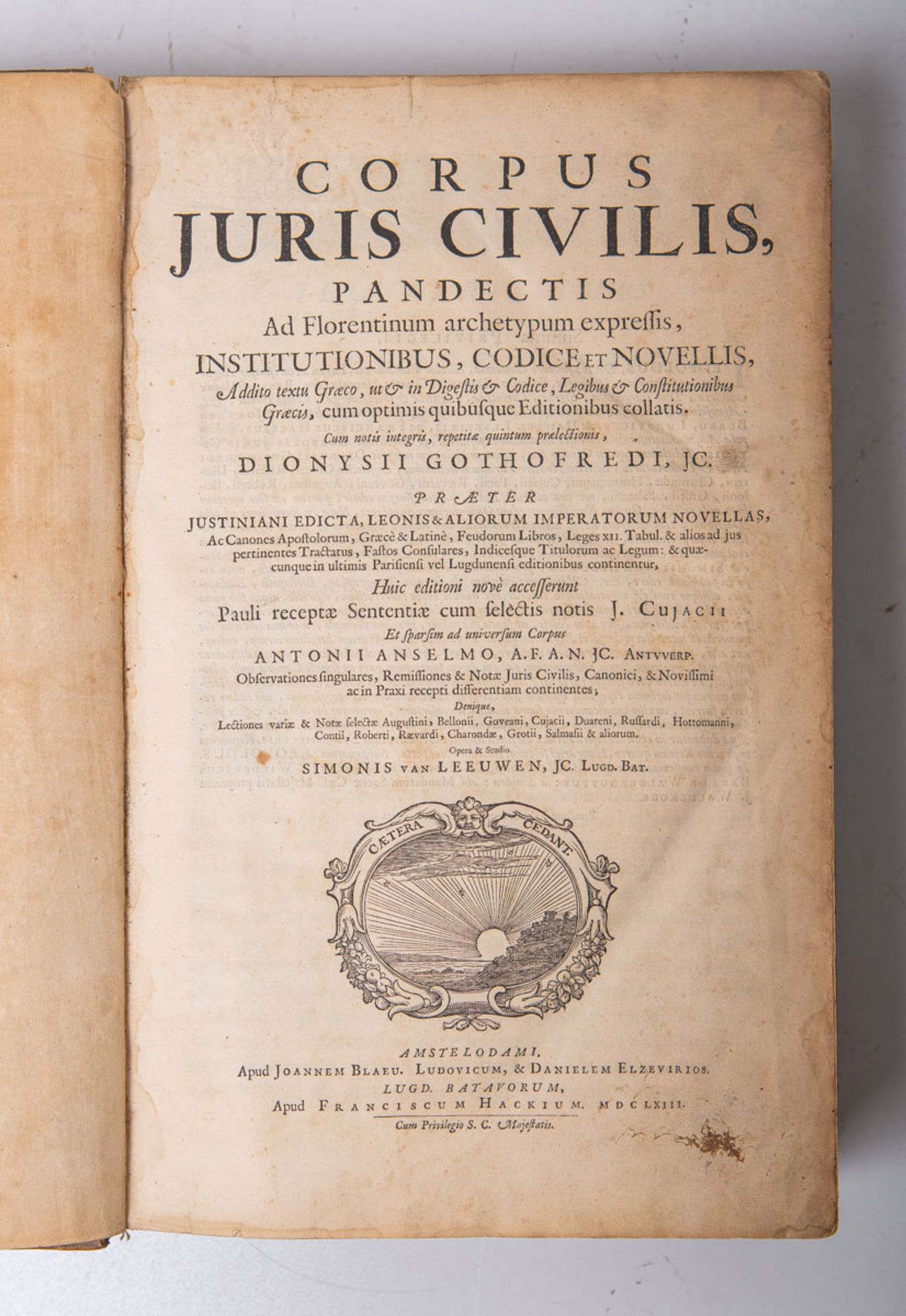 Godefrey, Denis sen., "Corpus Juris Civilis, Pandectis"